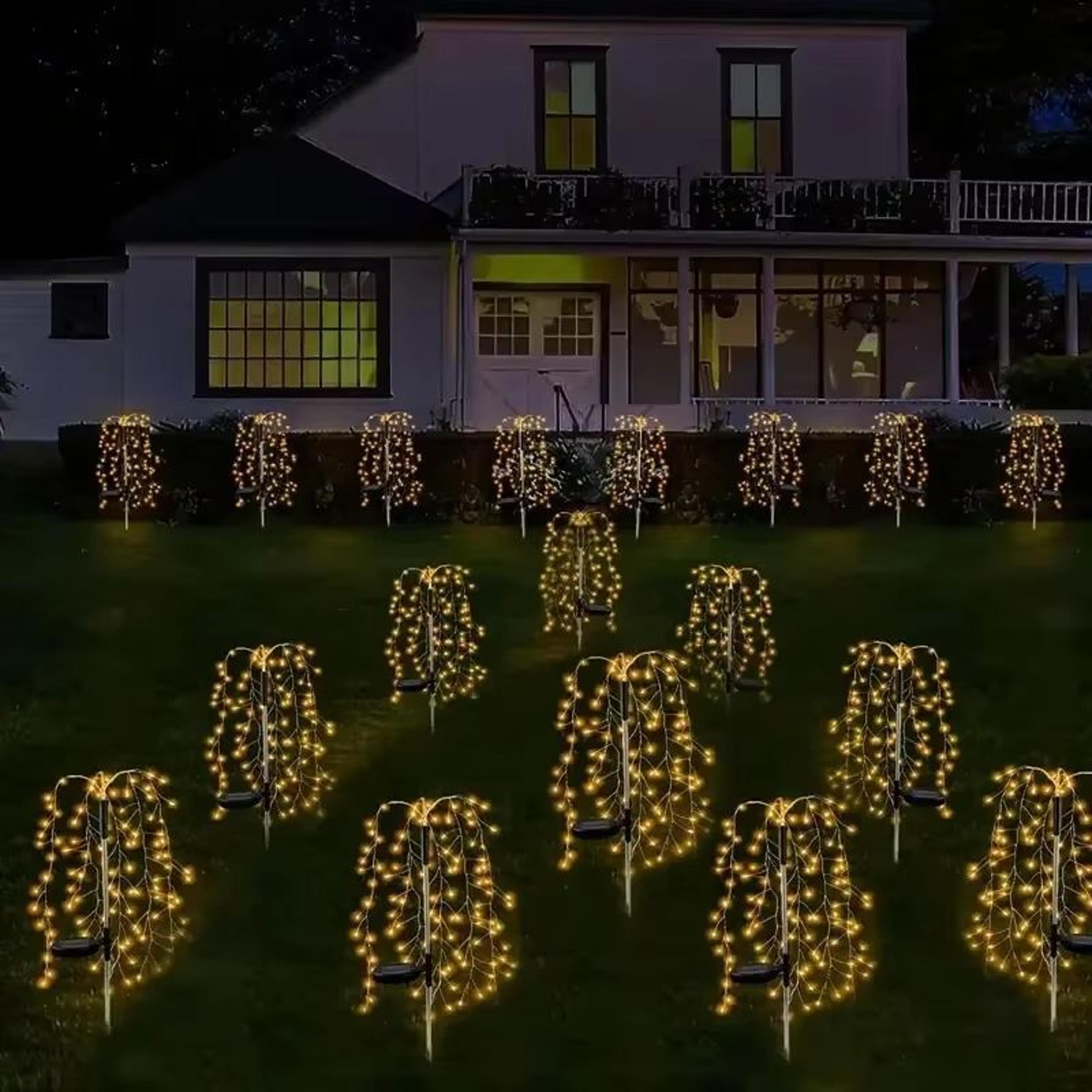 Solar Firework Garden Lights Waterproof LED Starburst Outdoor Decor 2