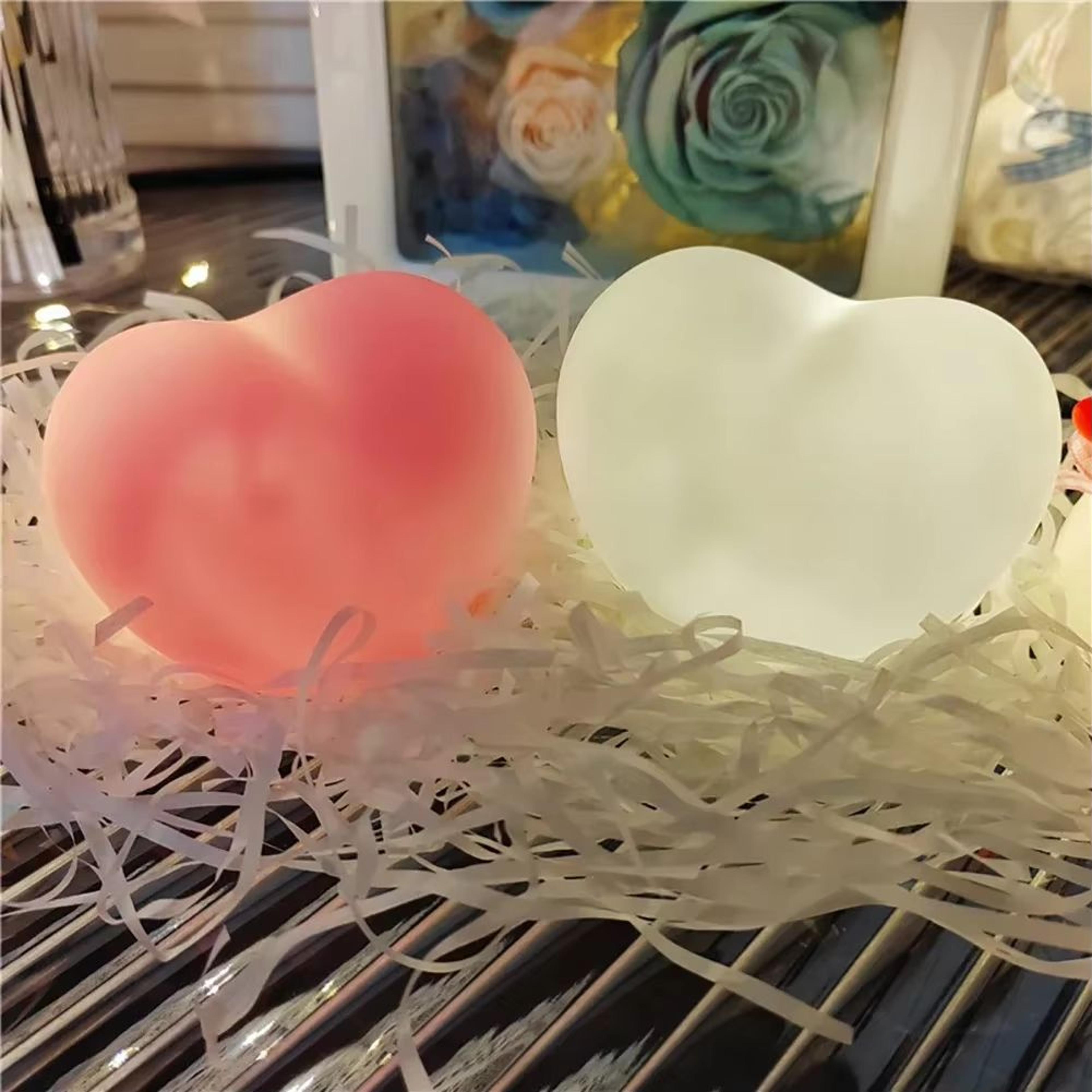 3D Love Heart Night Light Lamp Battery Powered Romantic LED Decor 0
