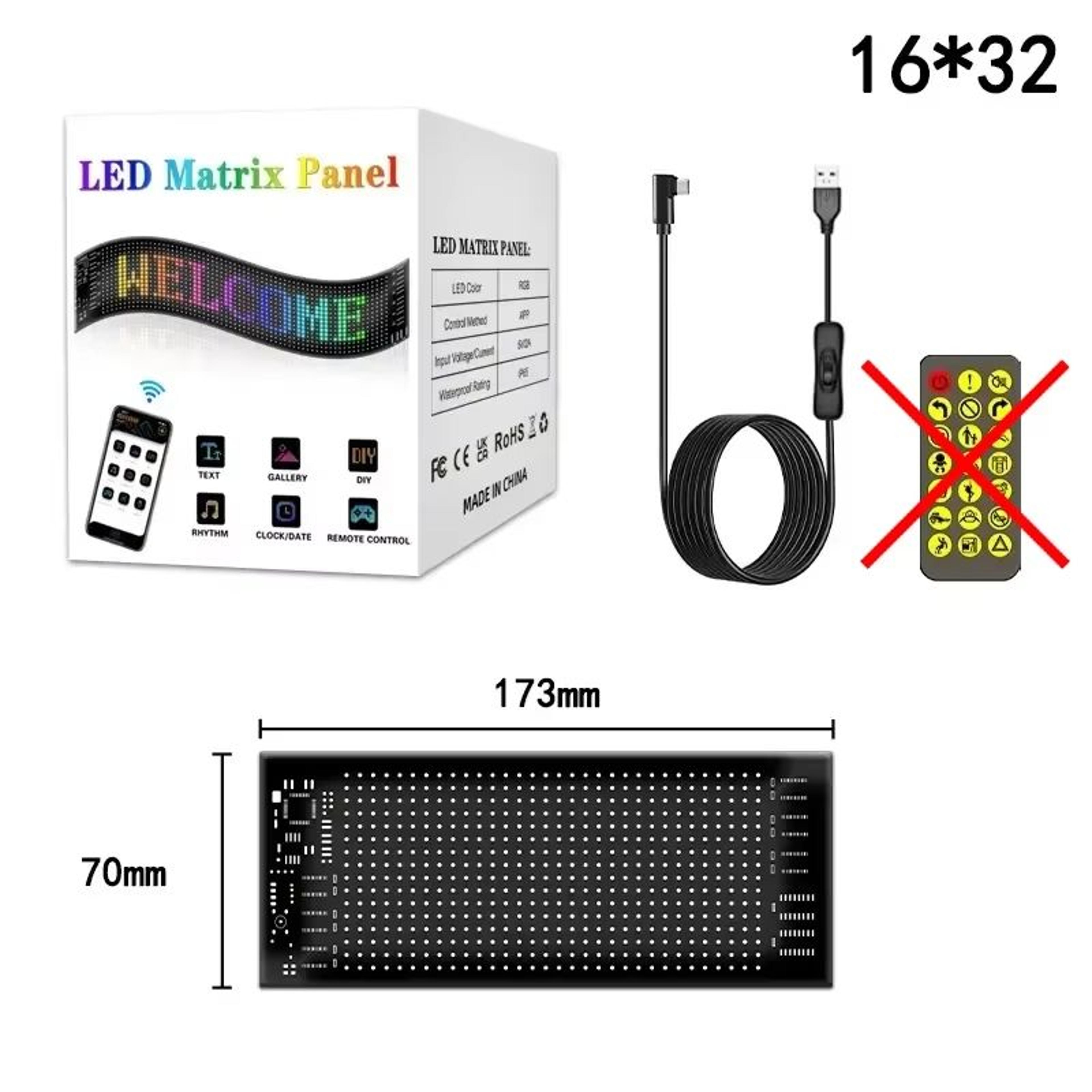 Demon Eyes LED Matrix Car Display APP Controlled Programmable Light Panel 6