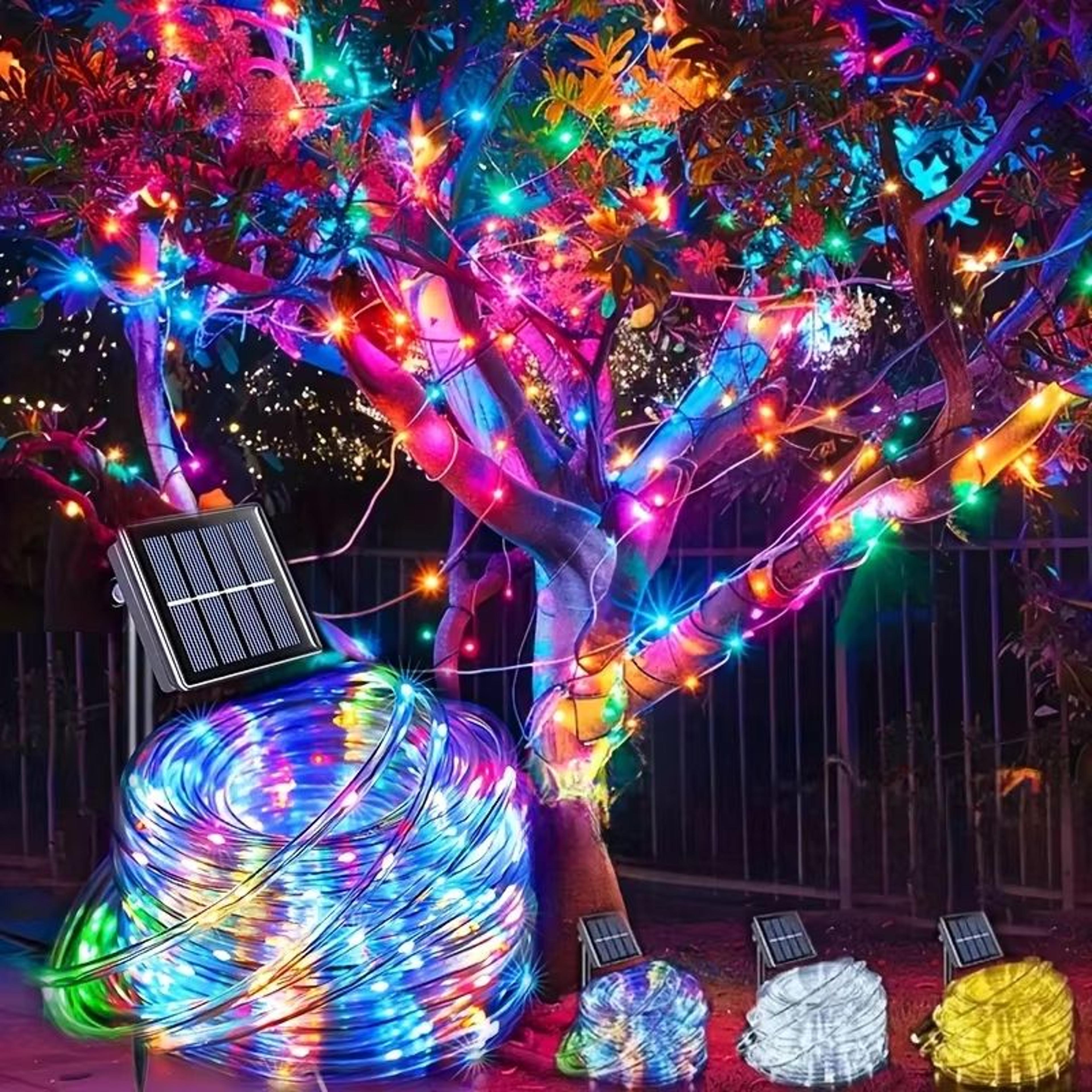 Solar LED Rope Lights Waterproof Outdoor Garden Path Decor 0
