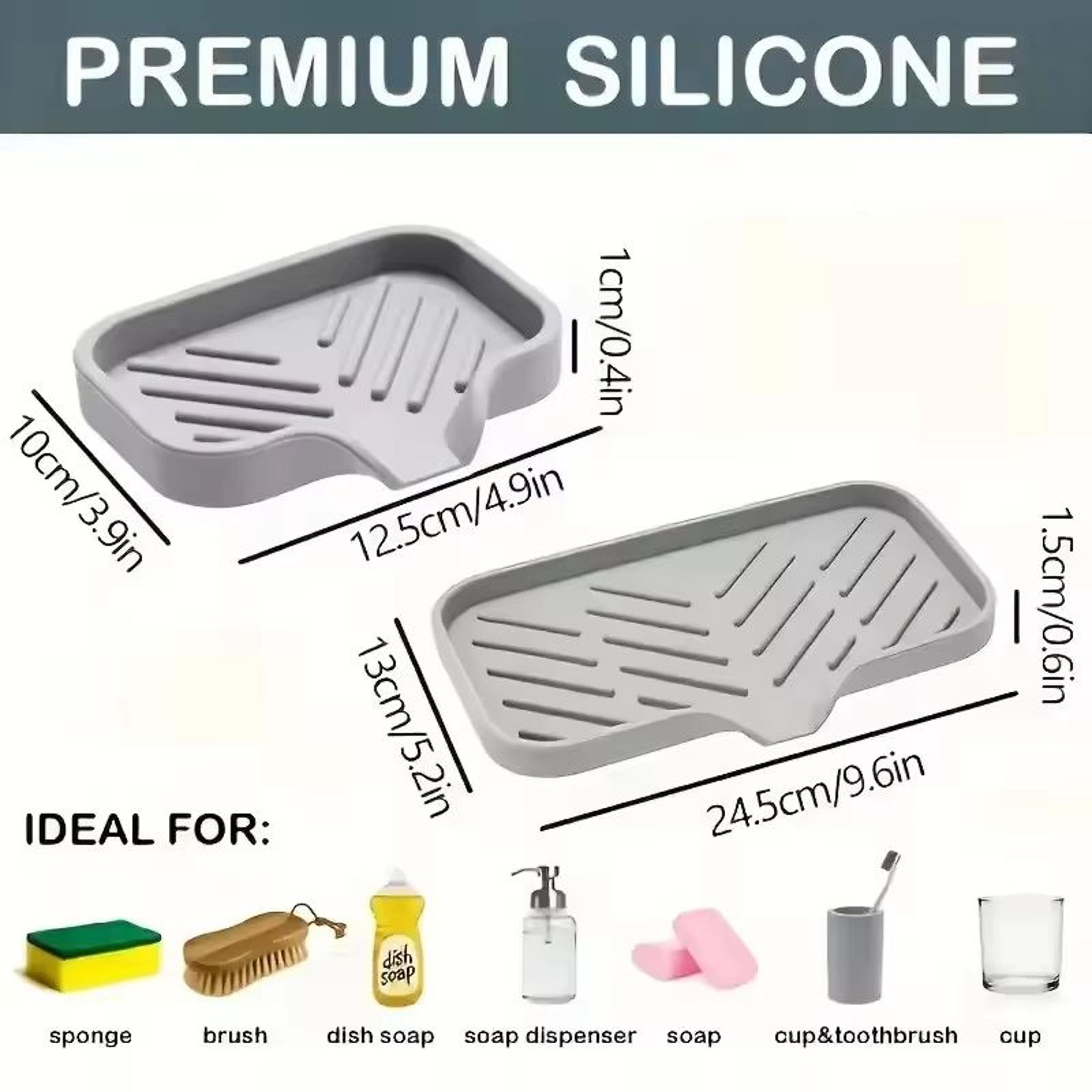 Silicone Faucet Splash Guard Sink Mat With Drain Rack And Soap Tray 3