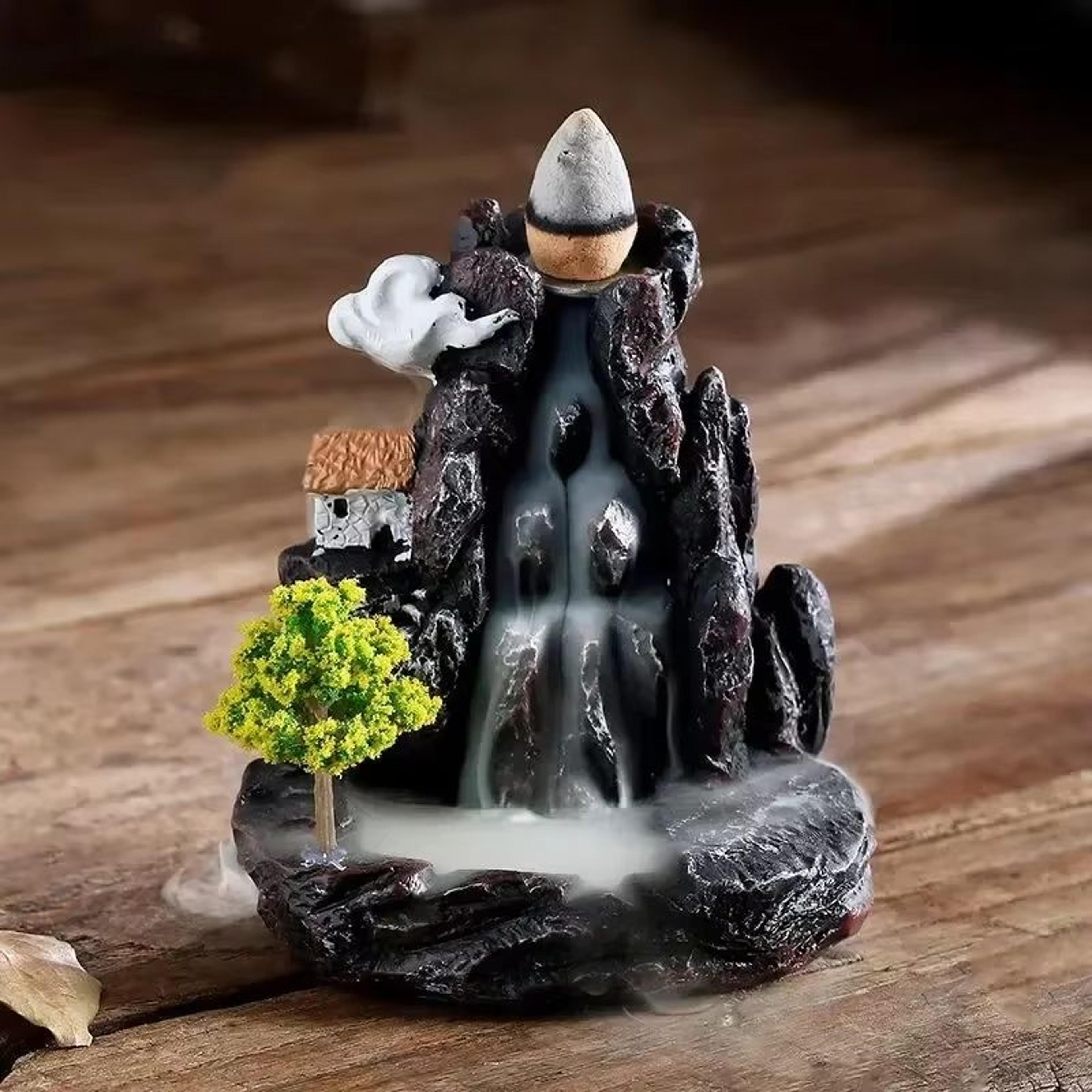 backflow incense holder waterfall burner with aromatherapy cones home decor set