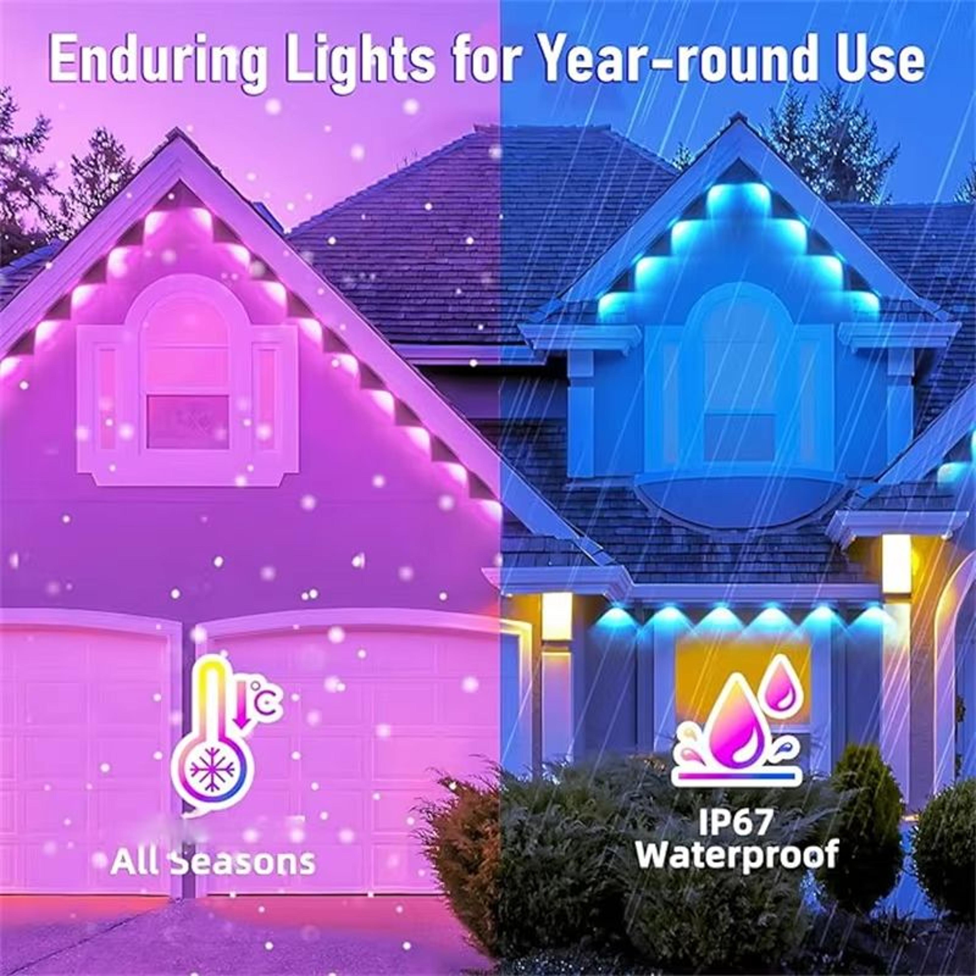 Smart RGB Eave Lights Permanent Outdoor LED String For Home Decor 1