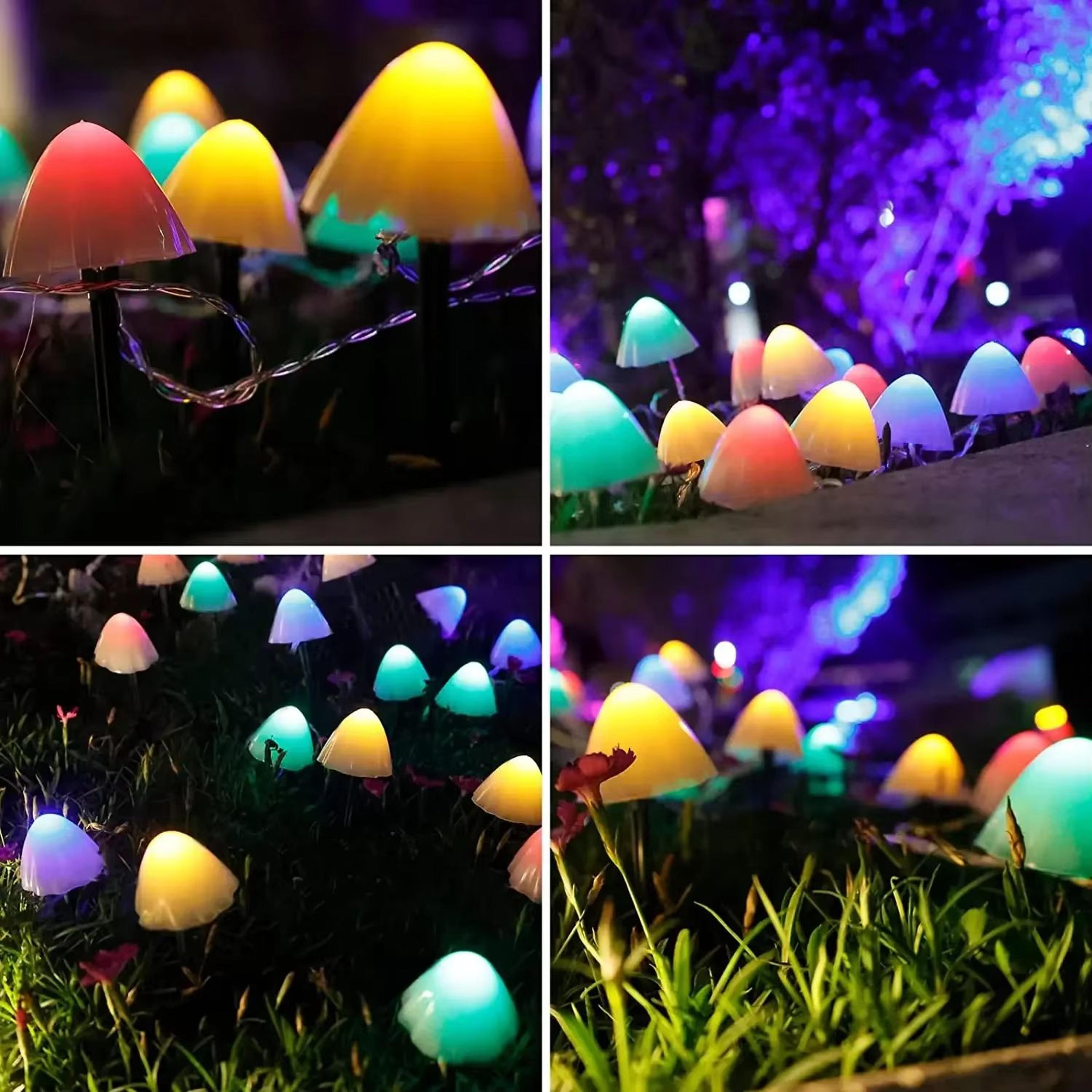 solar mushroom garden lights waterproof led outdoor pathway decor