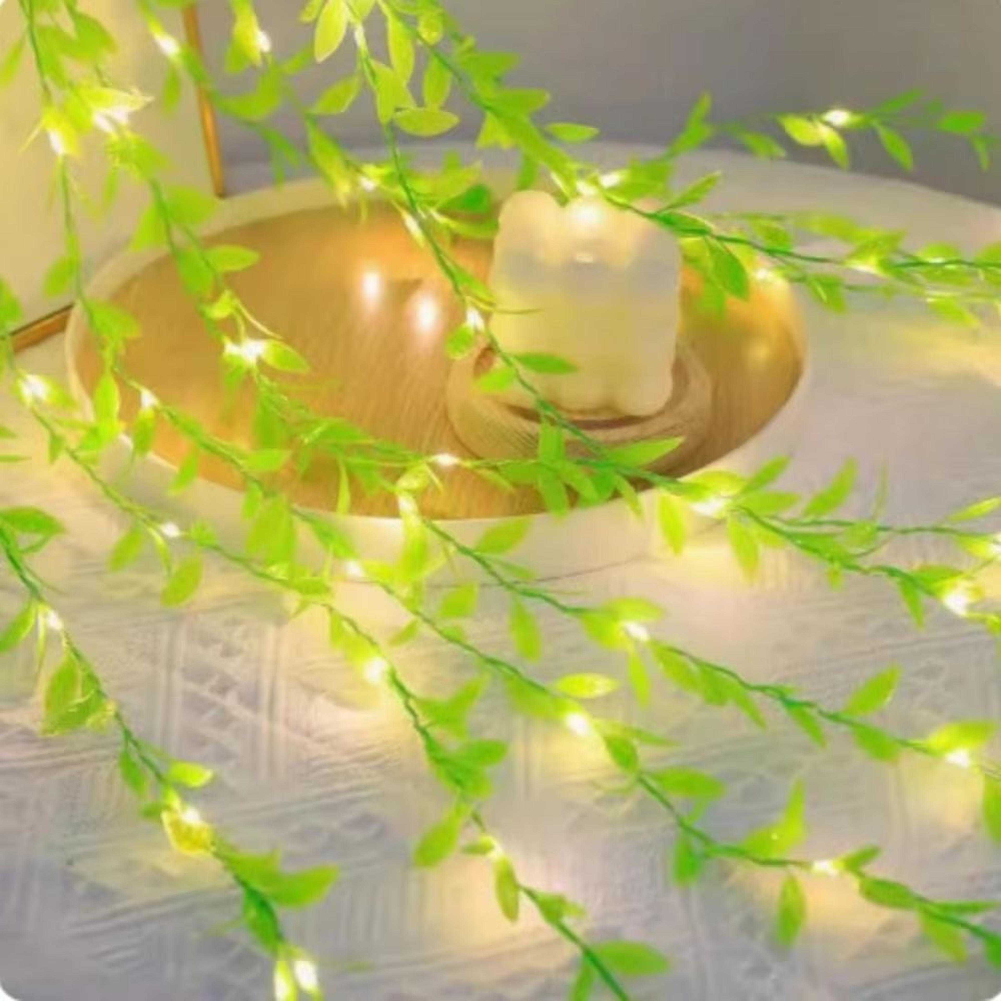 Battery Powered Green Willow String Lights For Bedroom Living Room And Party Decor 0