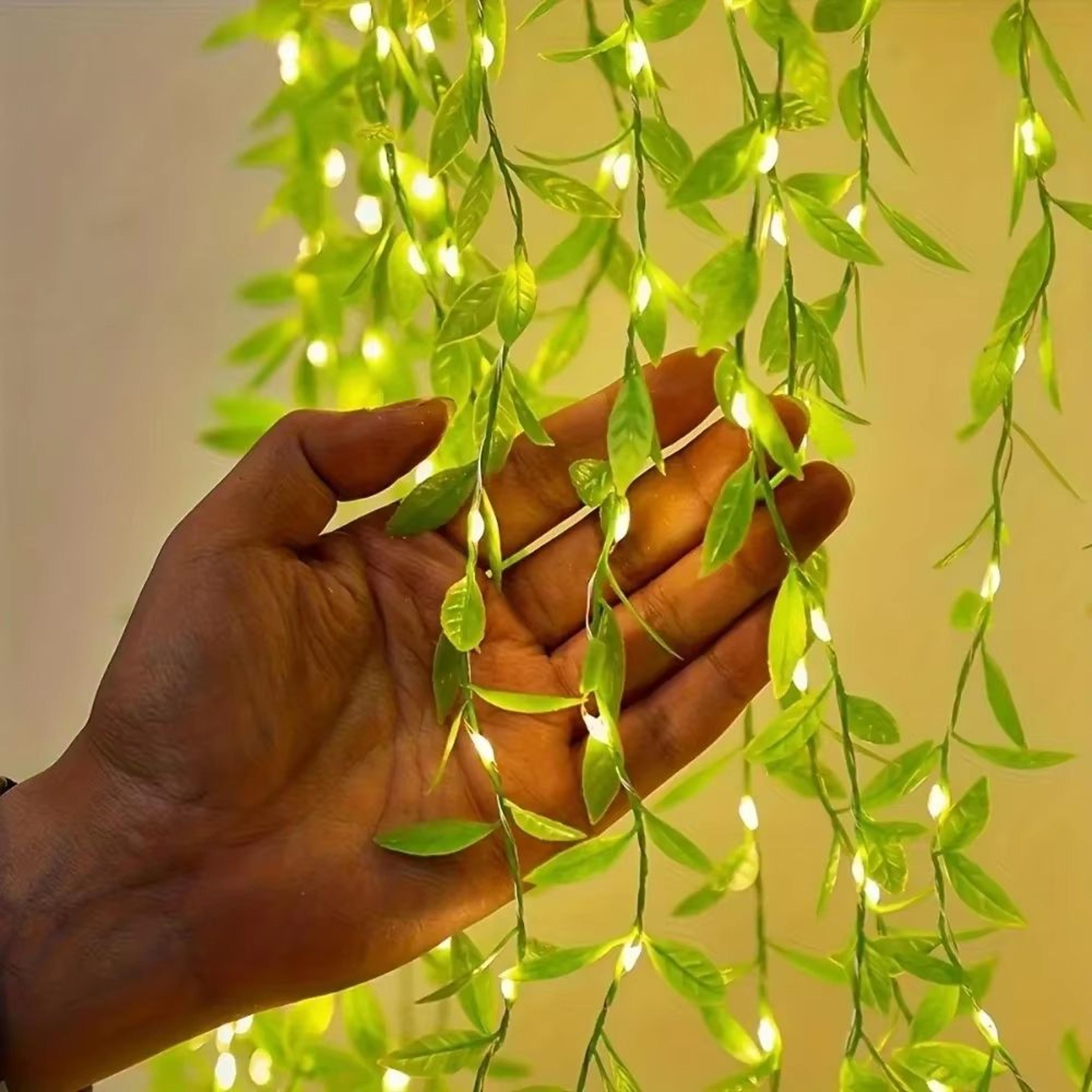 Battery Powered Green Willow String Lights For Bedroom Living Room And Party Decor 1