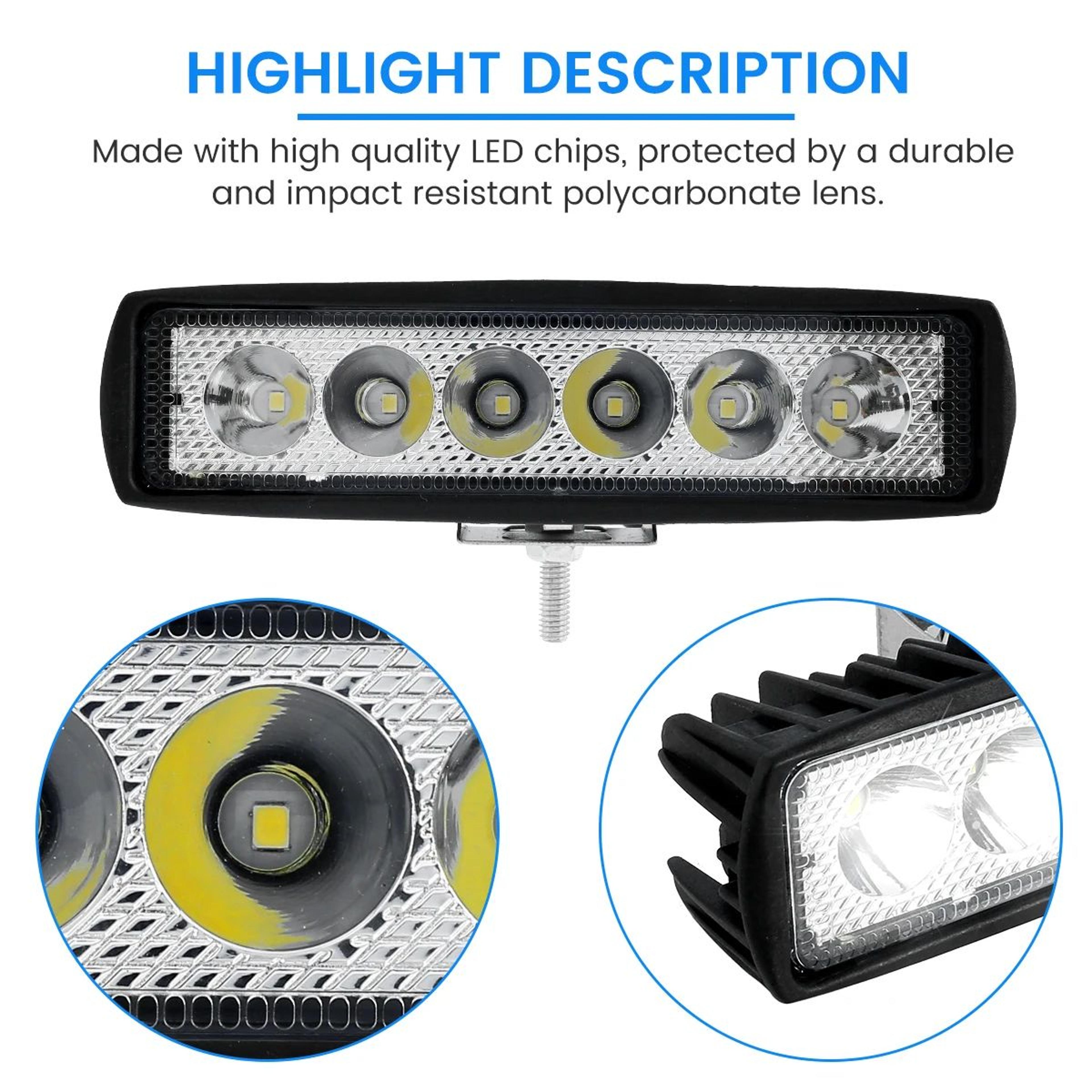 6000K LED Work Light Bar Waterproof Off Road Flood Spot Driving Light 124PCS 1