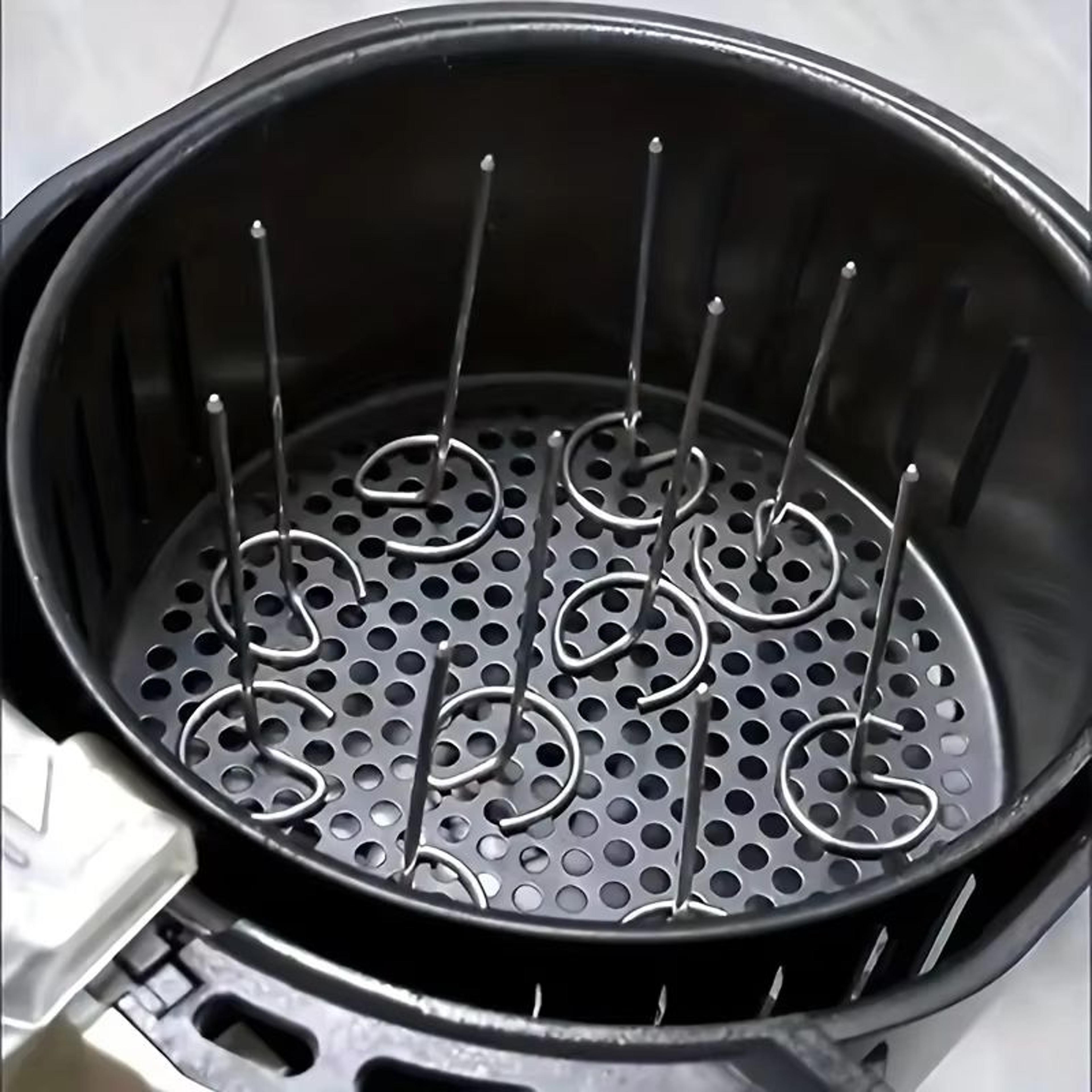 10pcs stainless steel air fryer skewer set vertical grill rack bbq baking needles