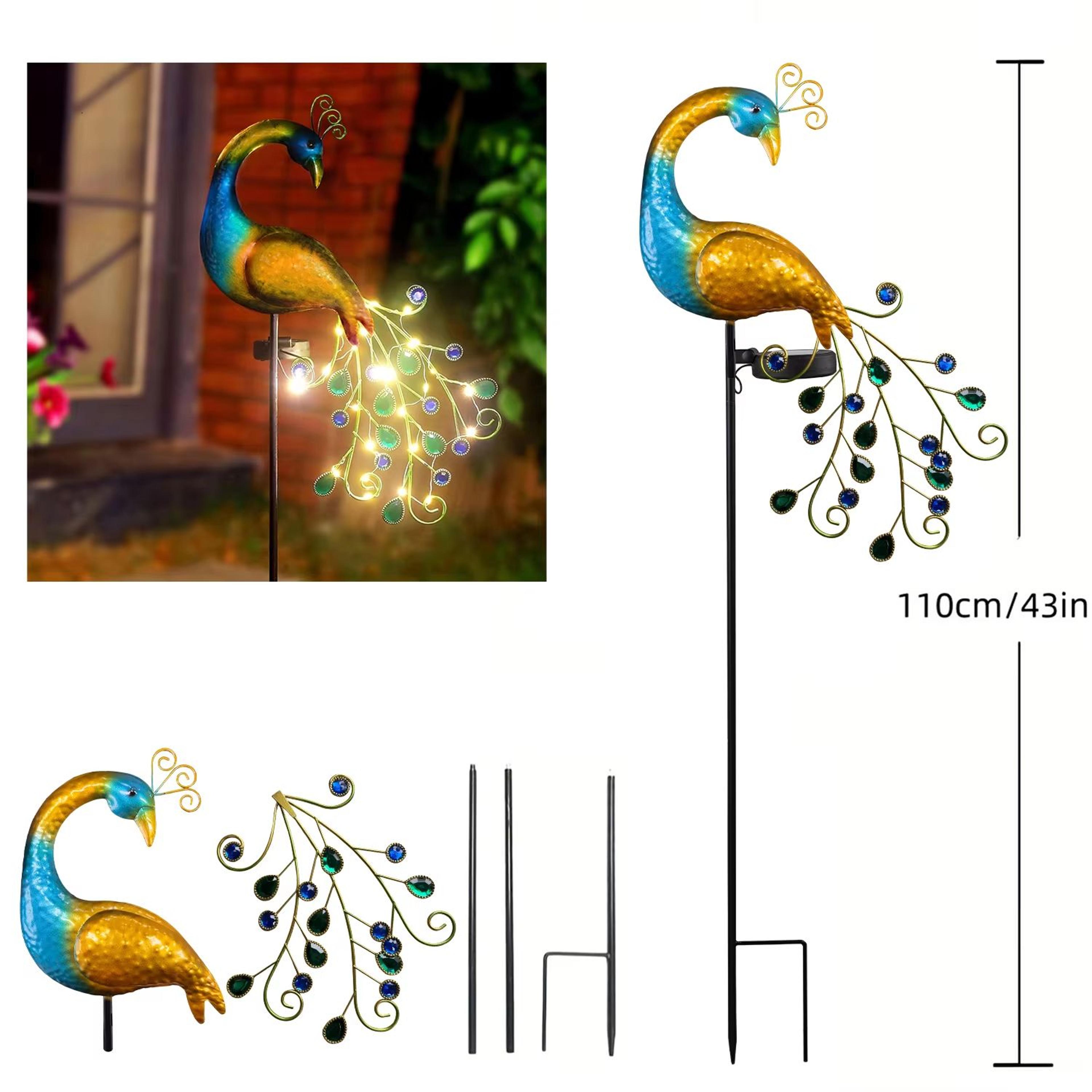 Solar Peacock Stake Light Waterproof LED Garden Decor With Multicolor Glow 3