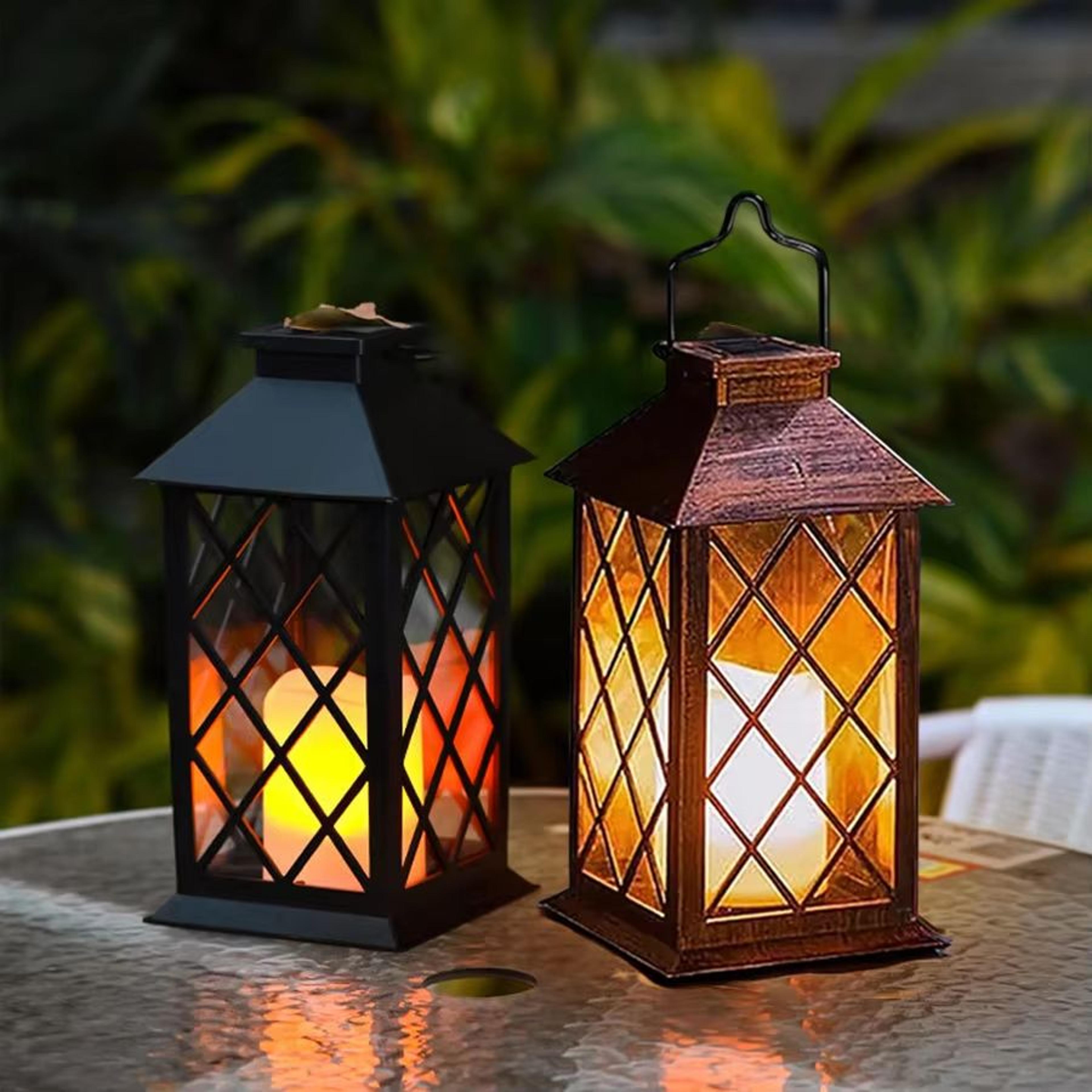 solar palace lantern outdoor garden hanging light waterproof candle glow decor