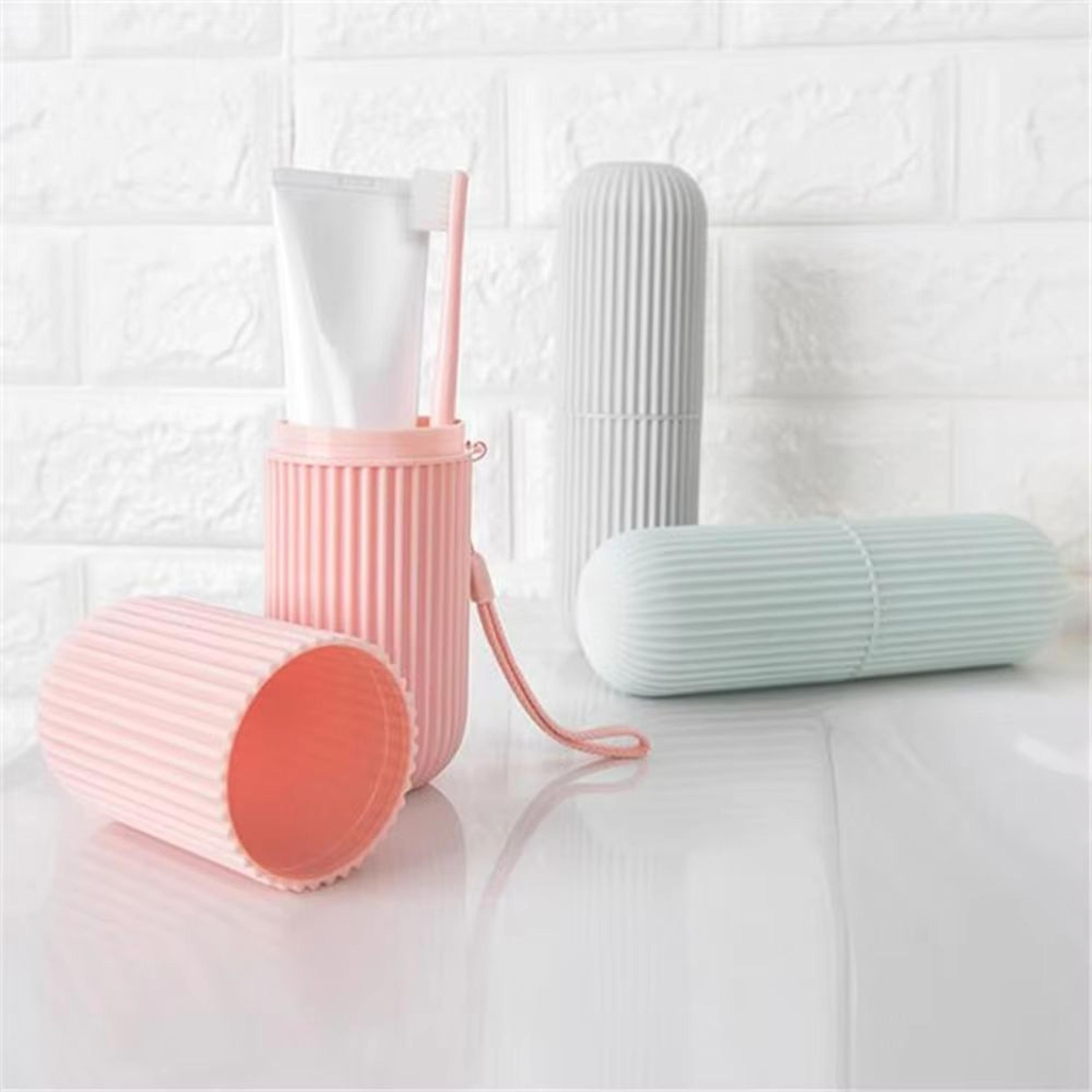 Portable Travel Toothbrush Holder With Cup Compact Toothpaste Storage Case 2