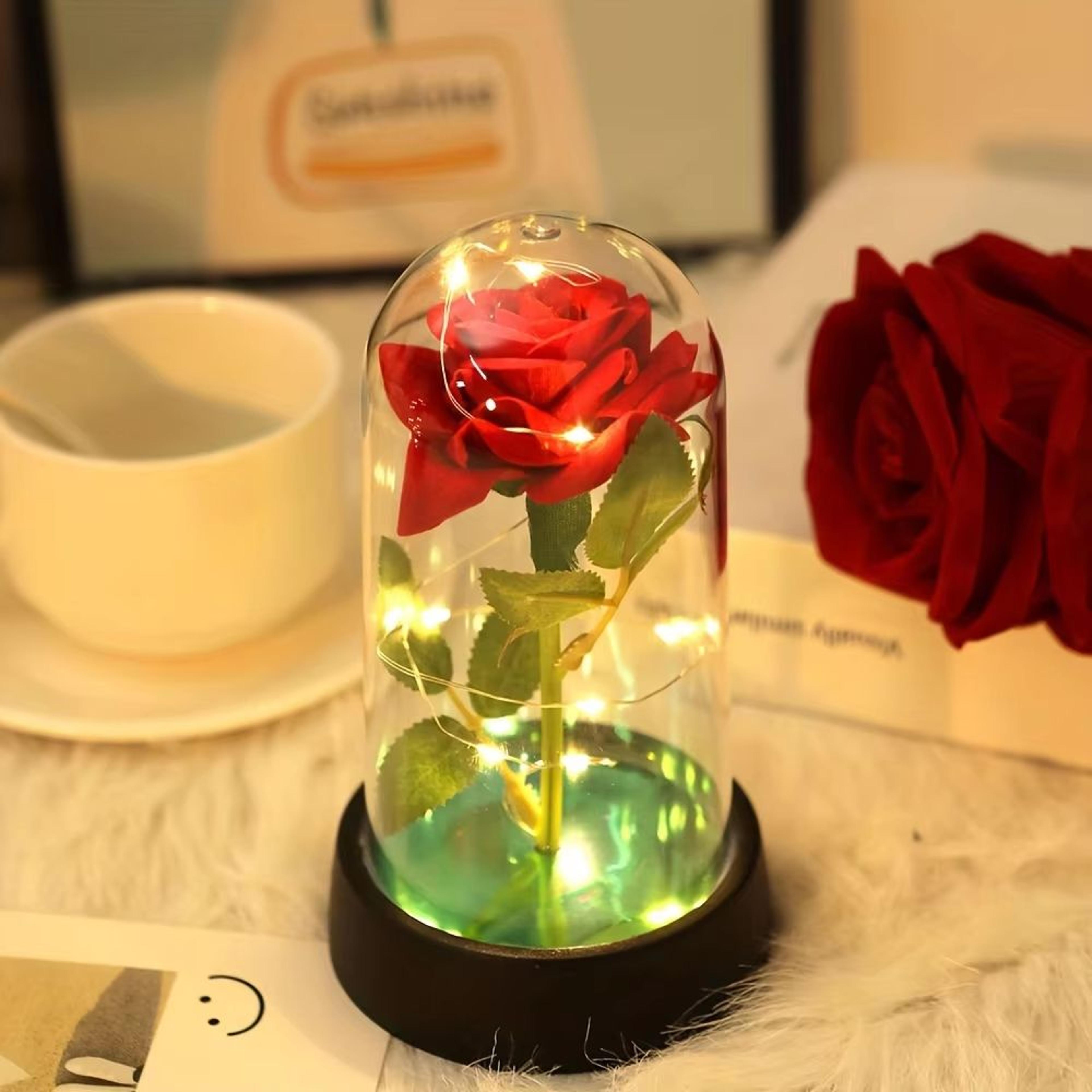 Eternal LED Rose In Glass Dome Romantic Gift For Her And Home Decor 2