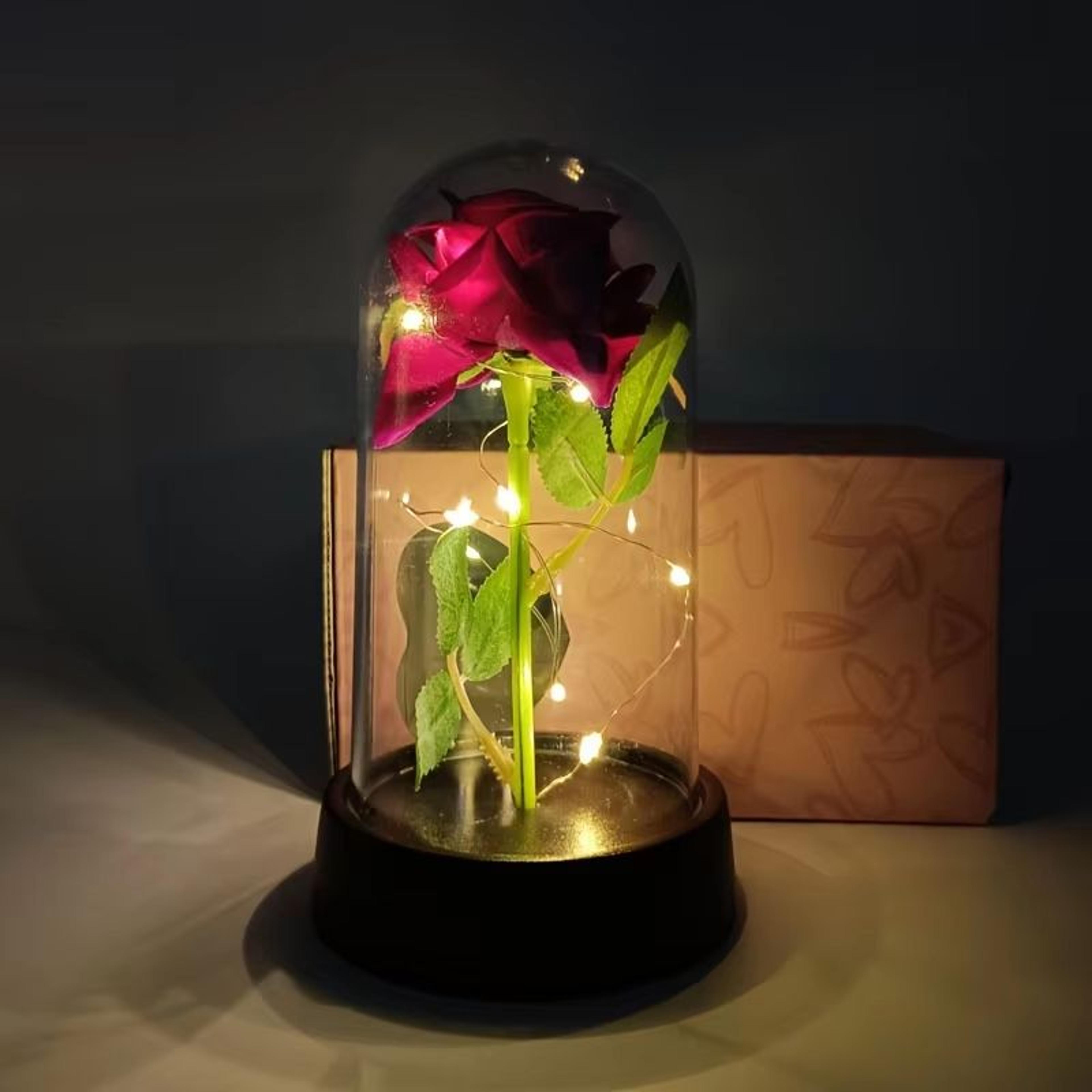 Eternal LED Rose In Glass Dome Romantic Gift For Her And Home Decor 3