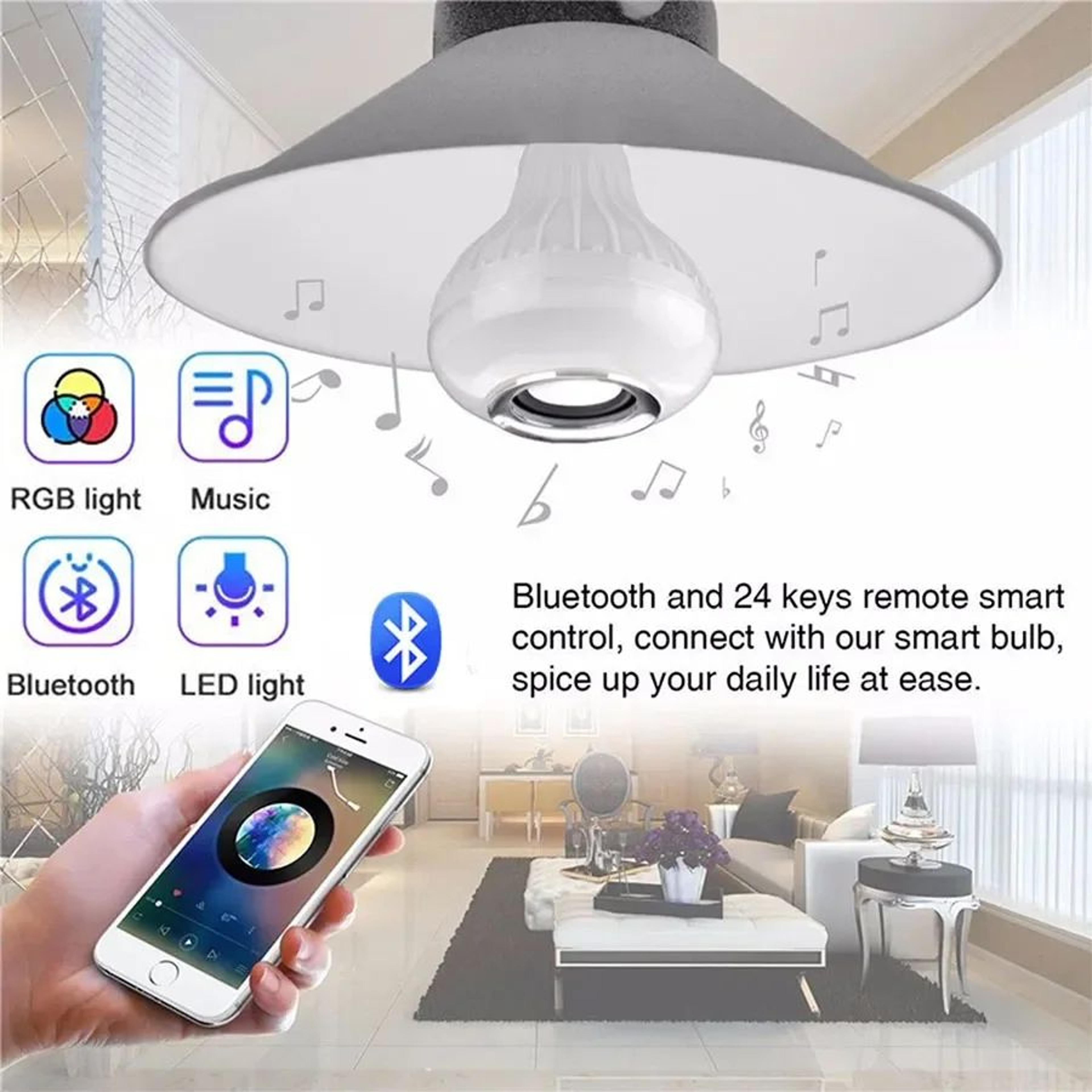 RGB Bluetooth Speaker Light Bulb With Remote Control For Music And Mood Lighting 1