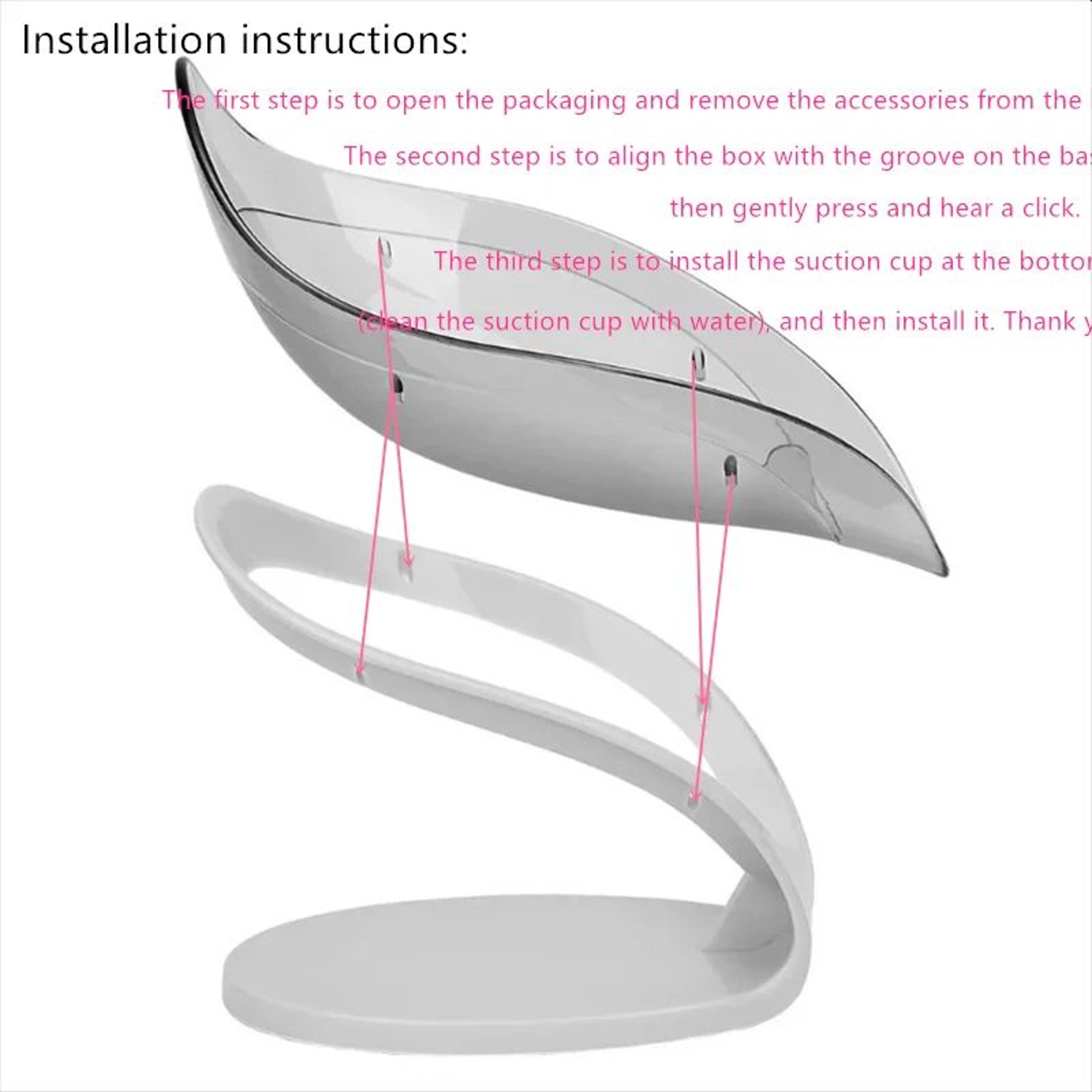 Leaf Shape Suction Cup Soap Holder With Drain For Bathroom And Kitchen Use 4
