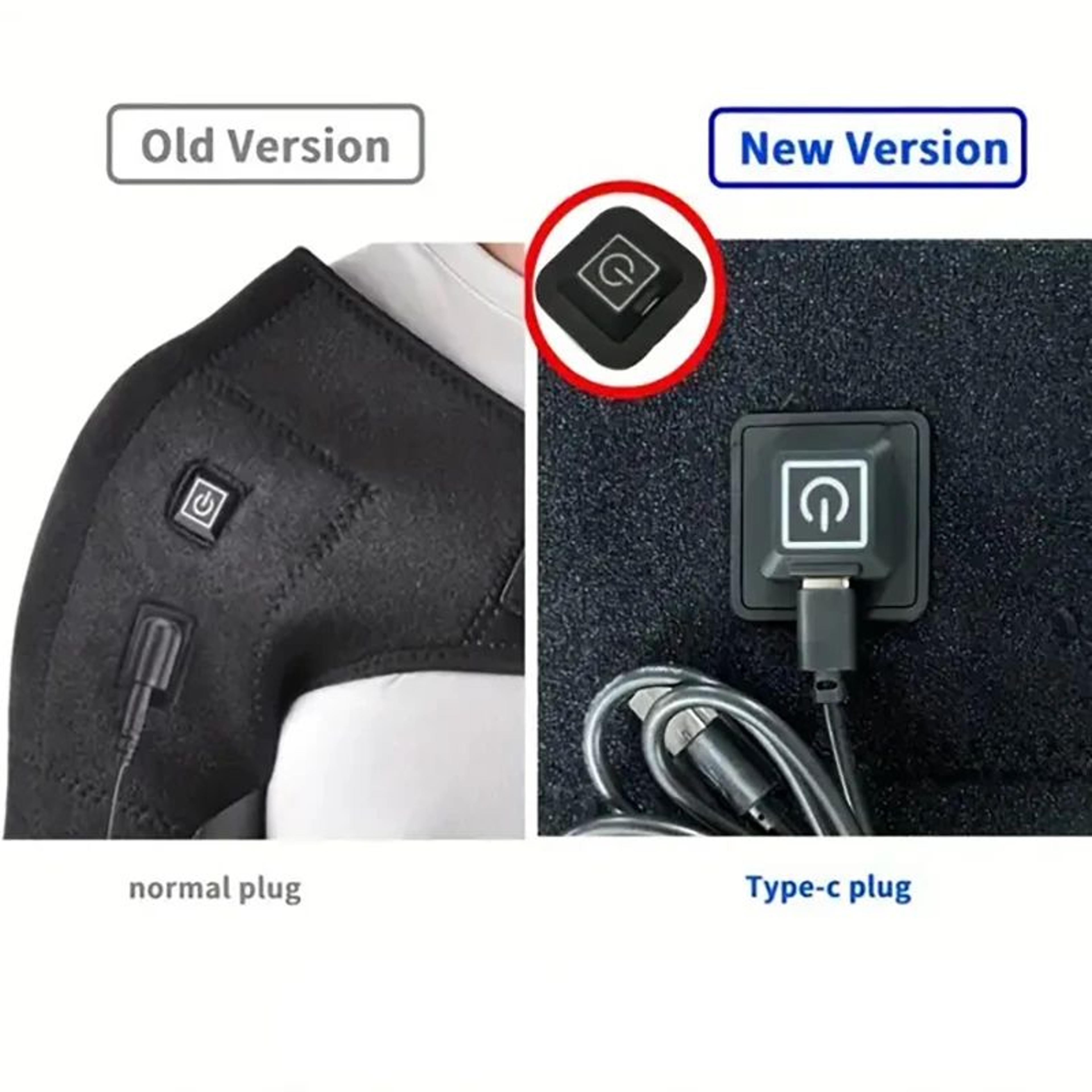 USB Heated Shoulder Brace Wrap With Massage Support Strap Adjustable Thermal Compression Belt 4