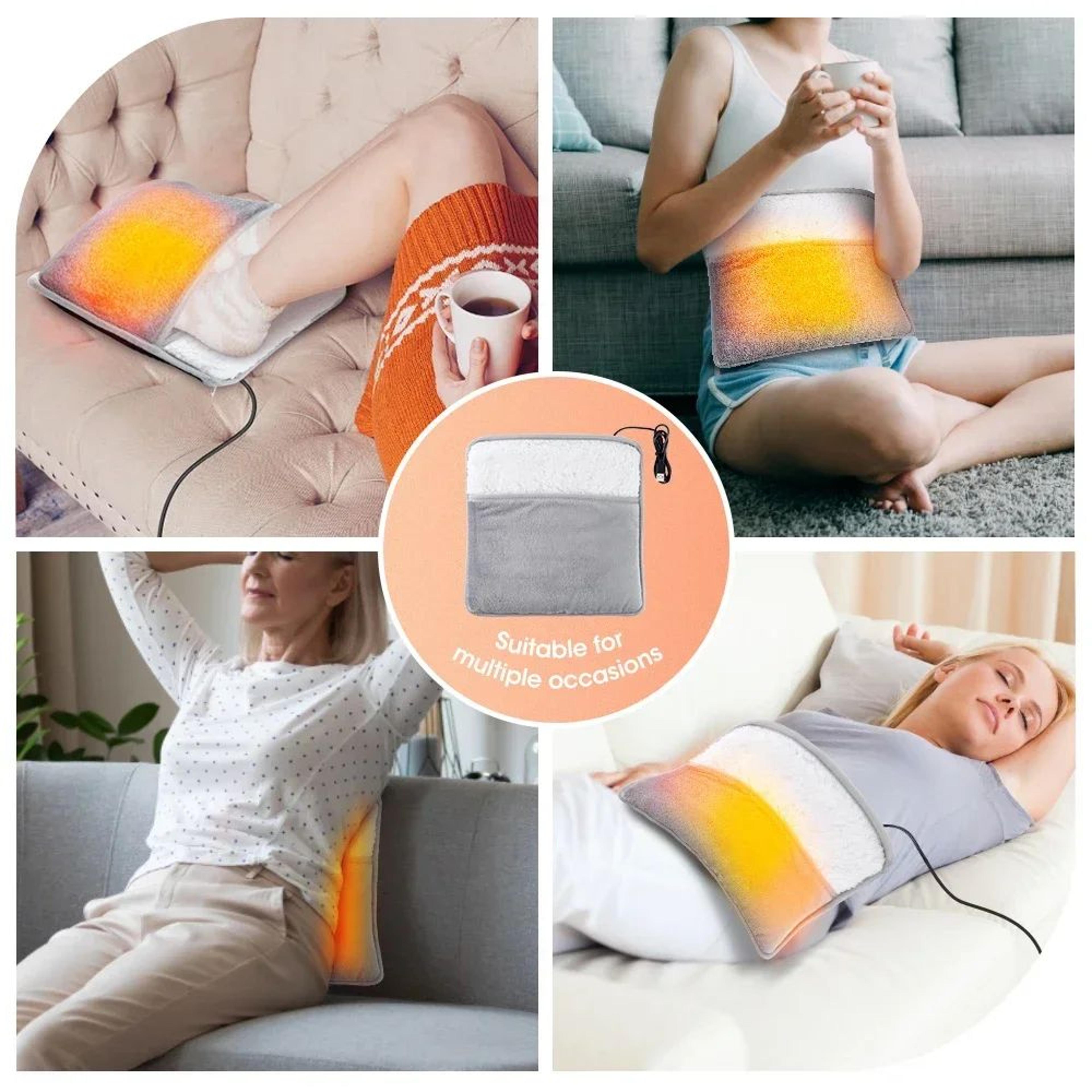 USB Electric Heated Foot Warmer Pad Soft Plush Washable Thermal Feet Heating Cushion 4