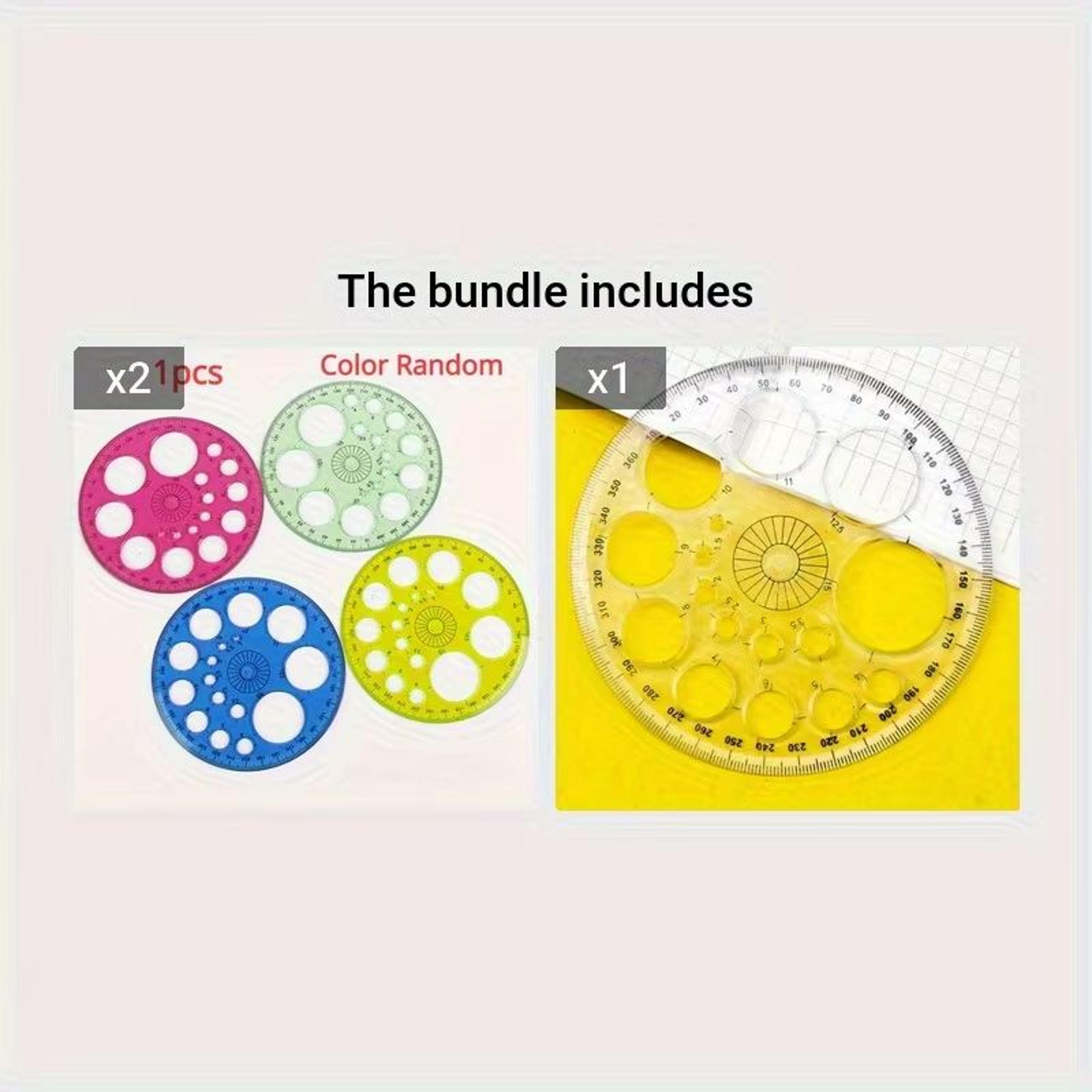360 Degree Rotating Circle Ruler Transparent Drafting Template With Multi Size Geometry Guide 4