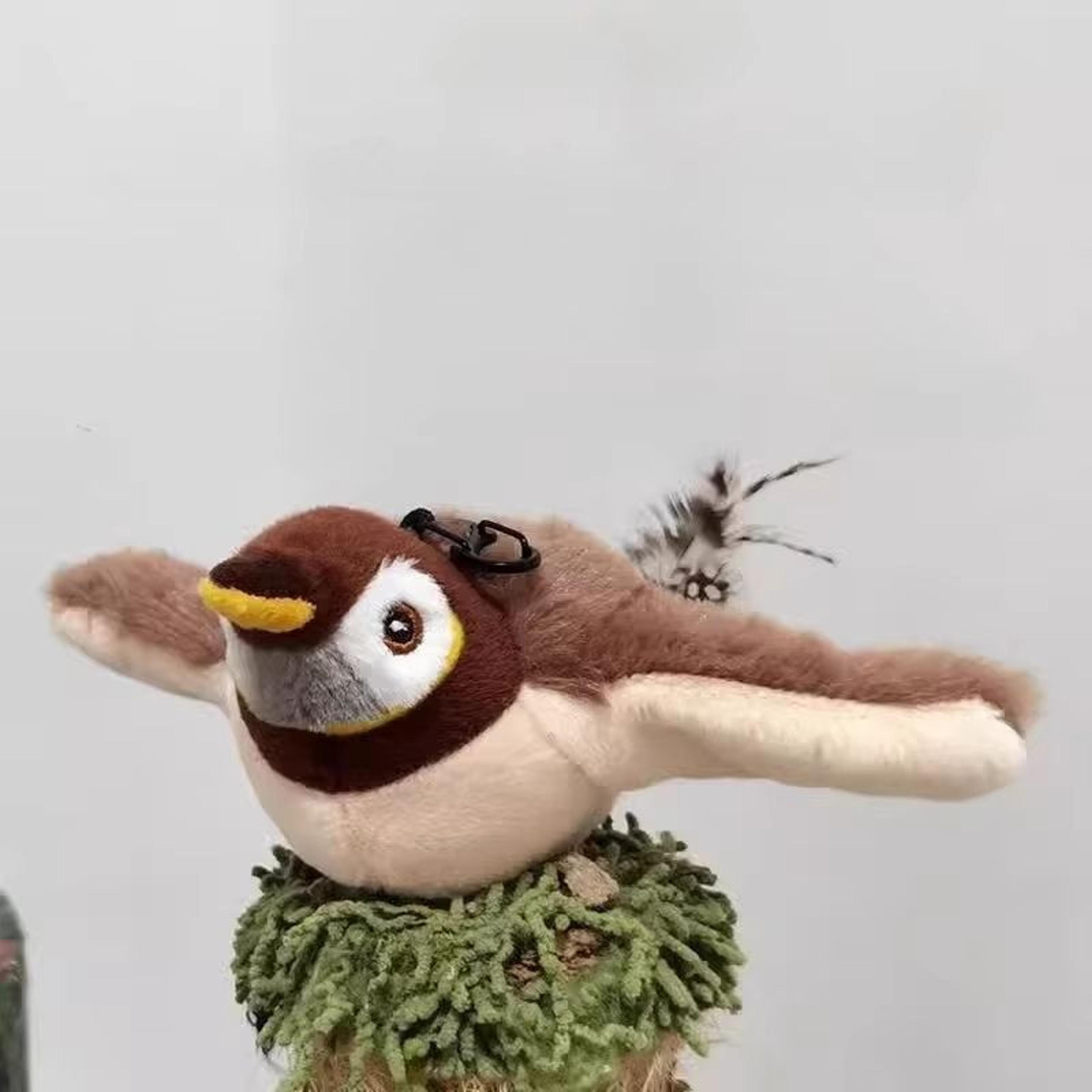 Rechargeable Interactive Bird Cat Toy With Feather Electric Teaser Squeaky Plush Kitty Toy 5