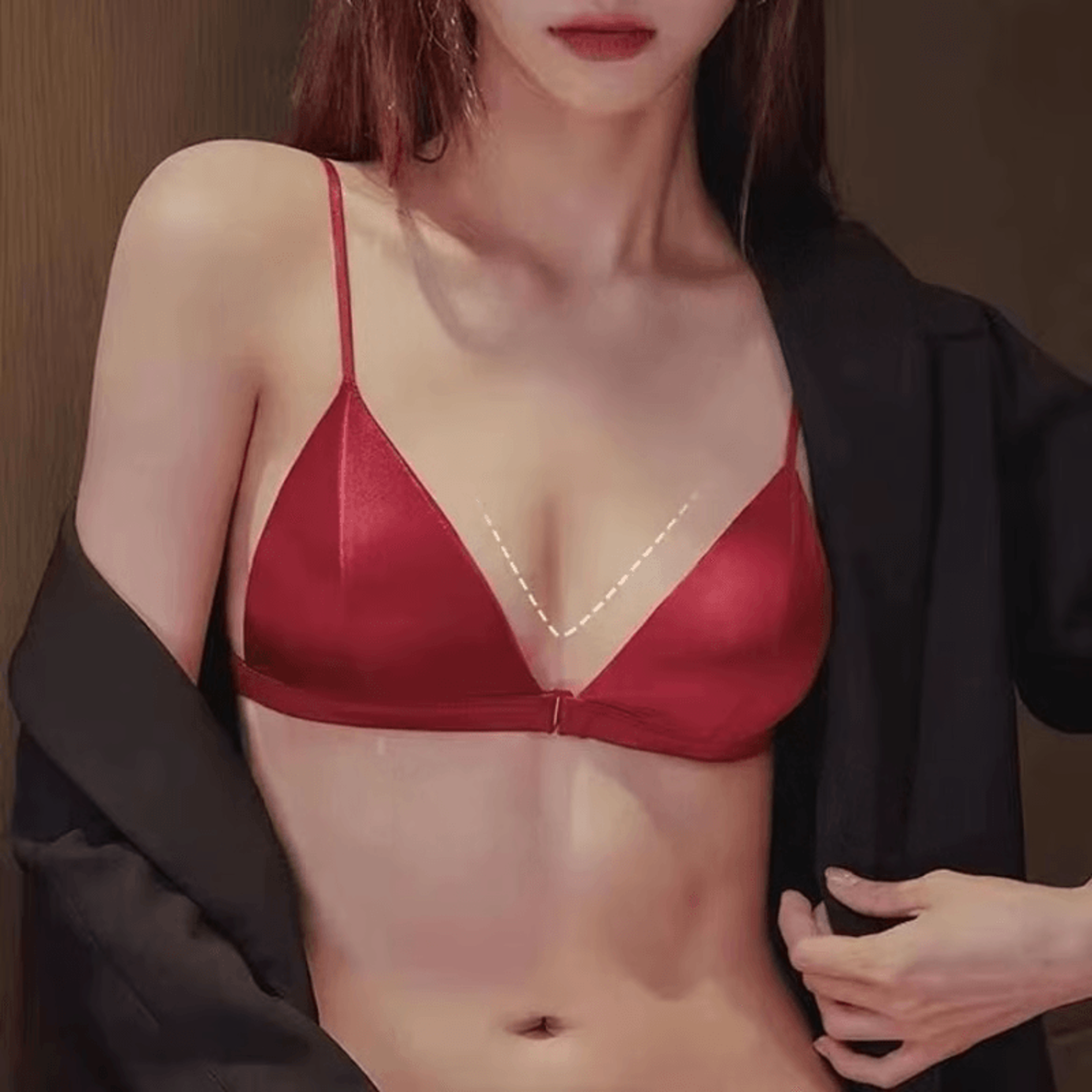 Front buckle wireless bikini bra shown for daily comfort wear