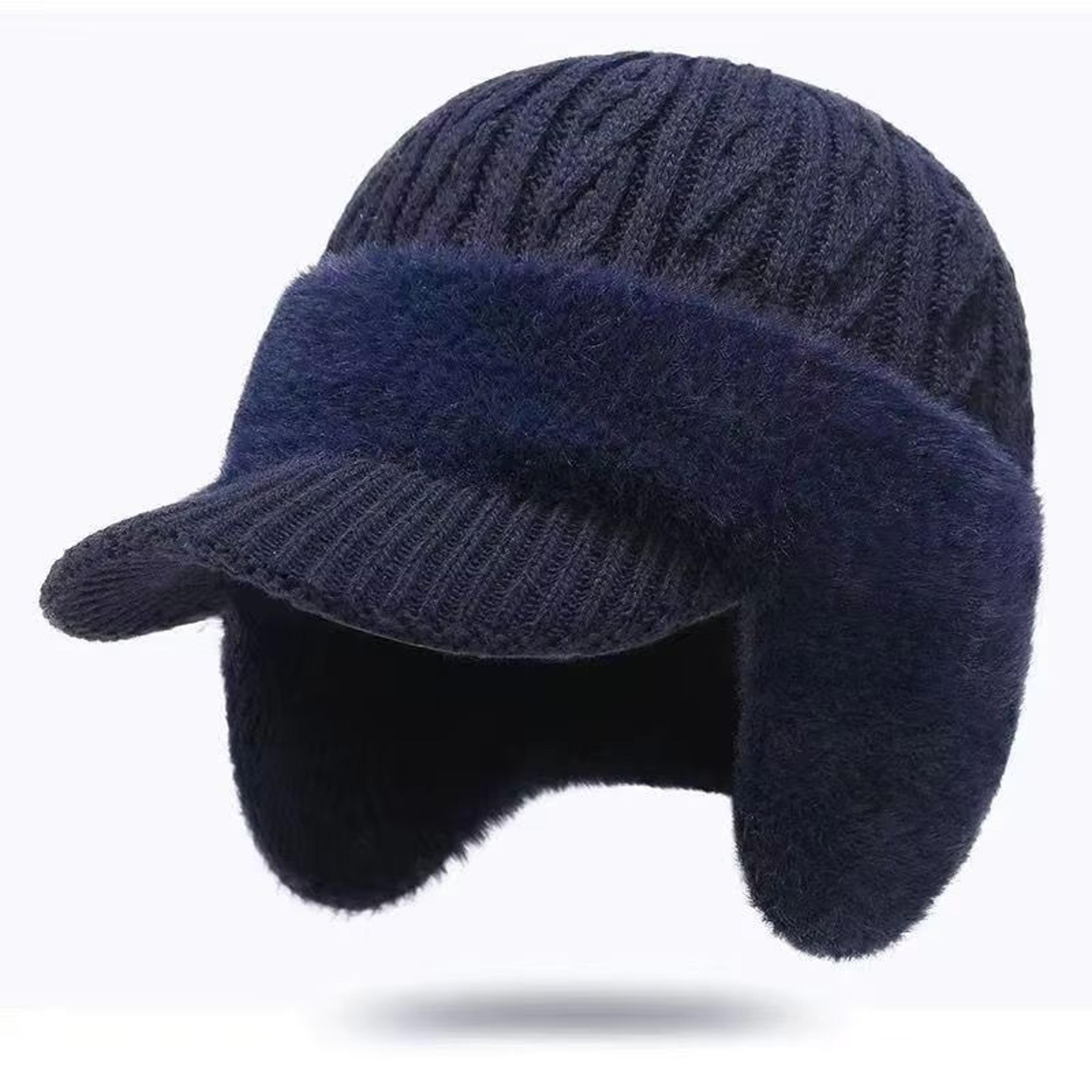 Plush Fur Lined Winter Earflap Beanie Hat Windproof Thick Knit Ski Cap 8