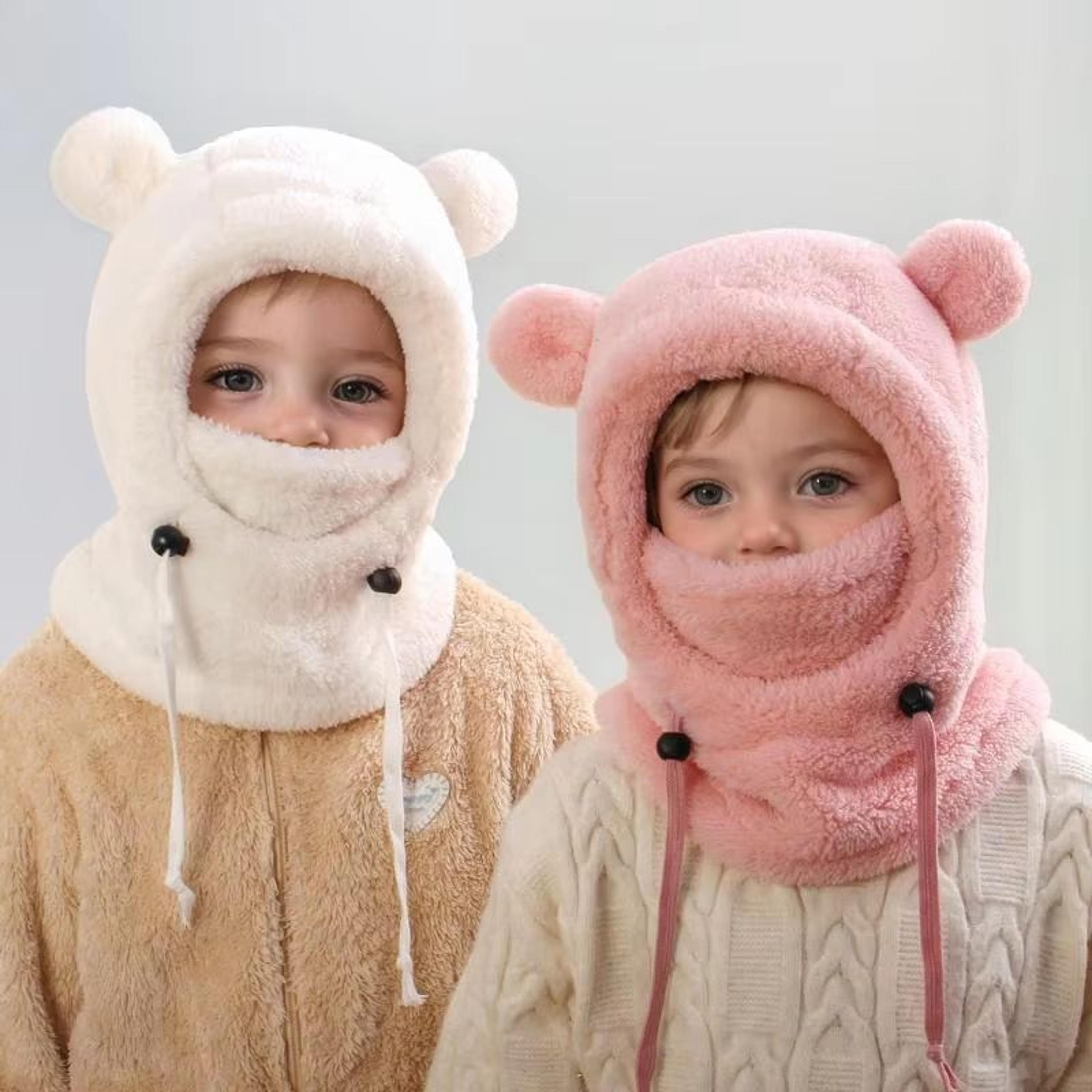 Kids Plush Balaclava Hat With Neck Cover And Full Face Wind Protection 3