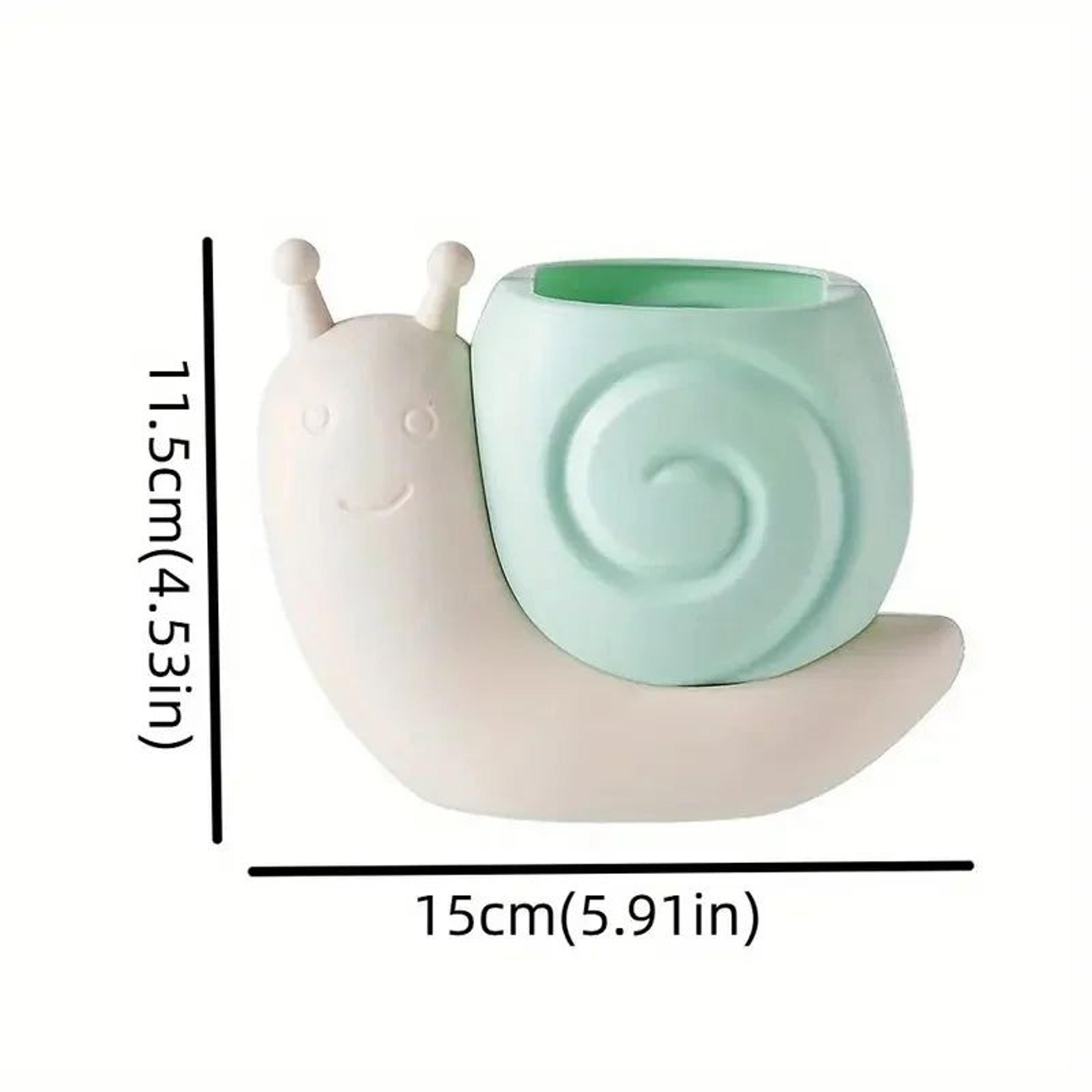 Snail Shape Desk Organizer Pen Holder With Multi Compartment Storage 2