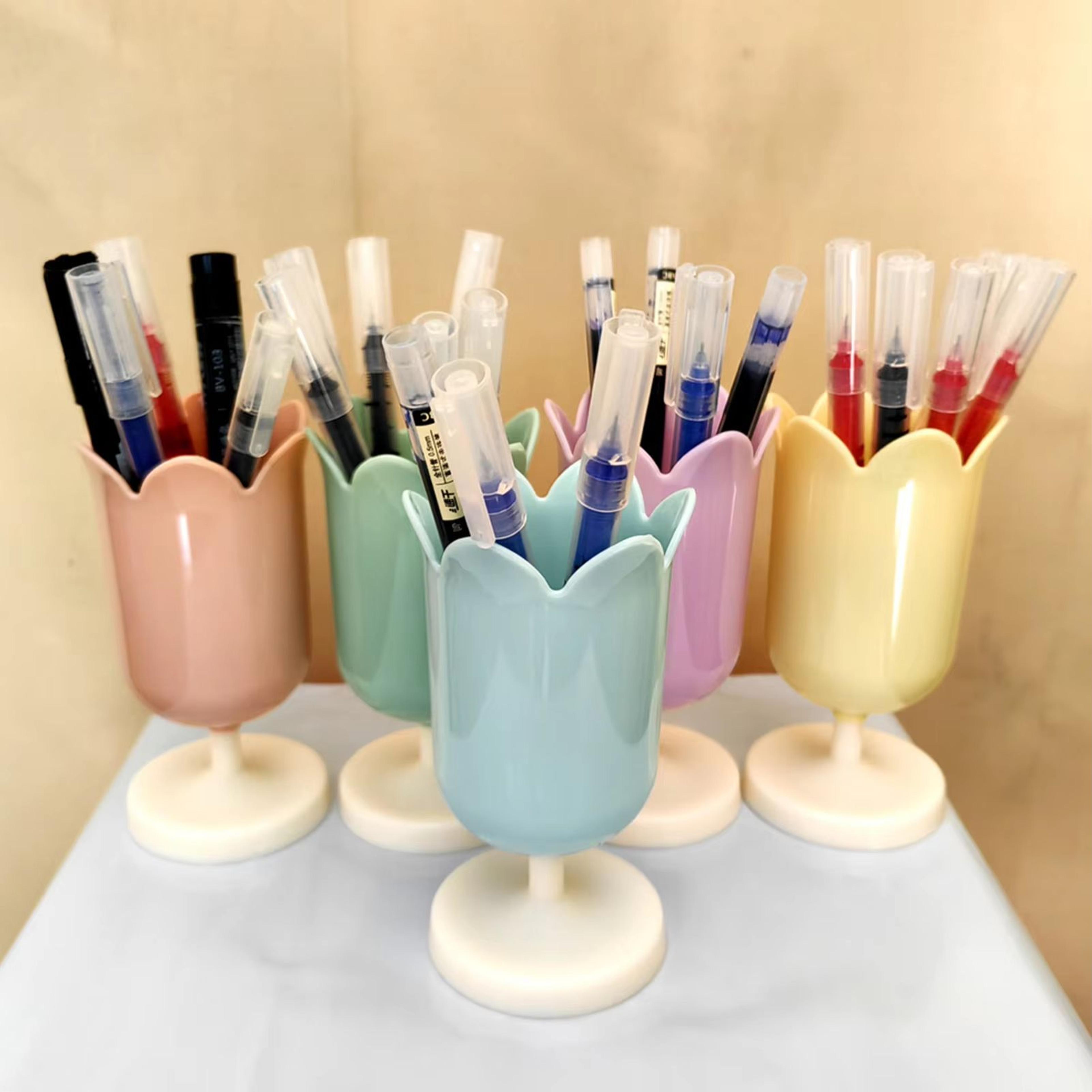Tulip Shape Desk Organizer Pen Holder And Makeup Brush Storage Cup 2