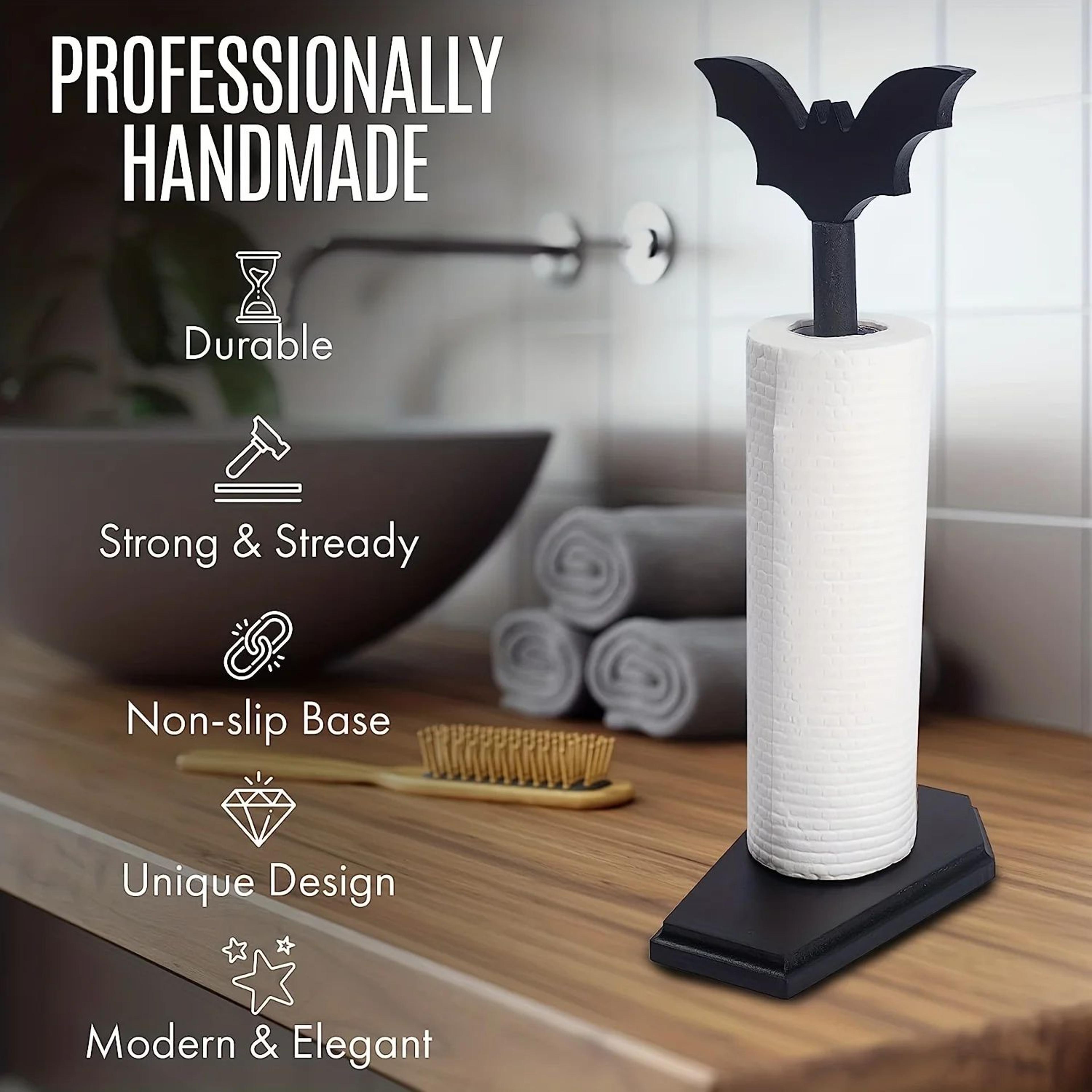 Gothic Bat Paper Towel Holder Stand  Halloween Kitchen  Bathroom Decor With Spooky Design 1