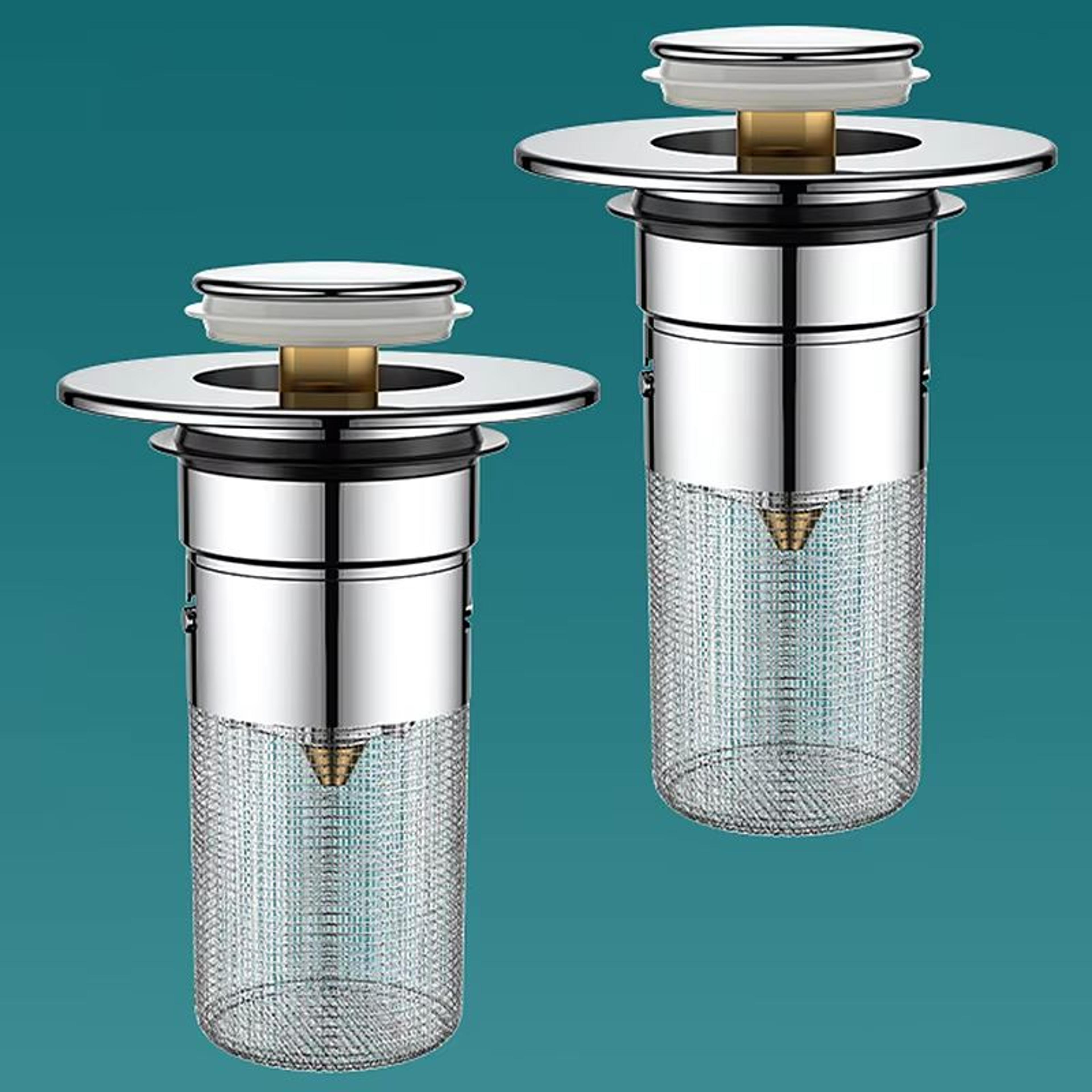 Universal PopUp Sink Drain Stopper With Hair Catcher And AntiClog Filter 6