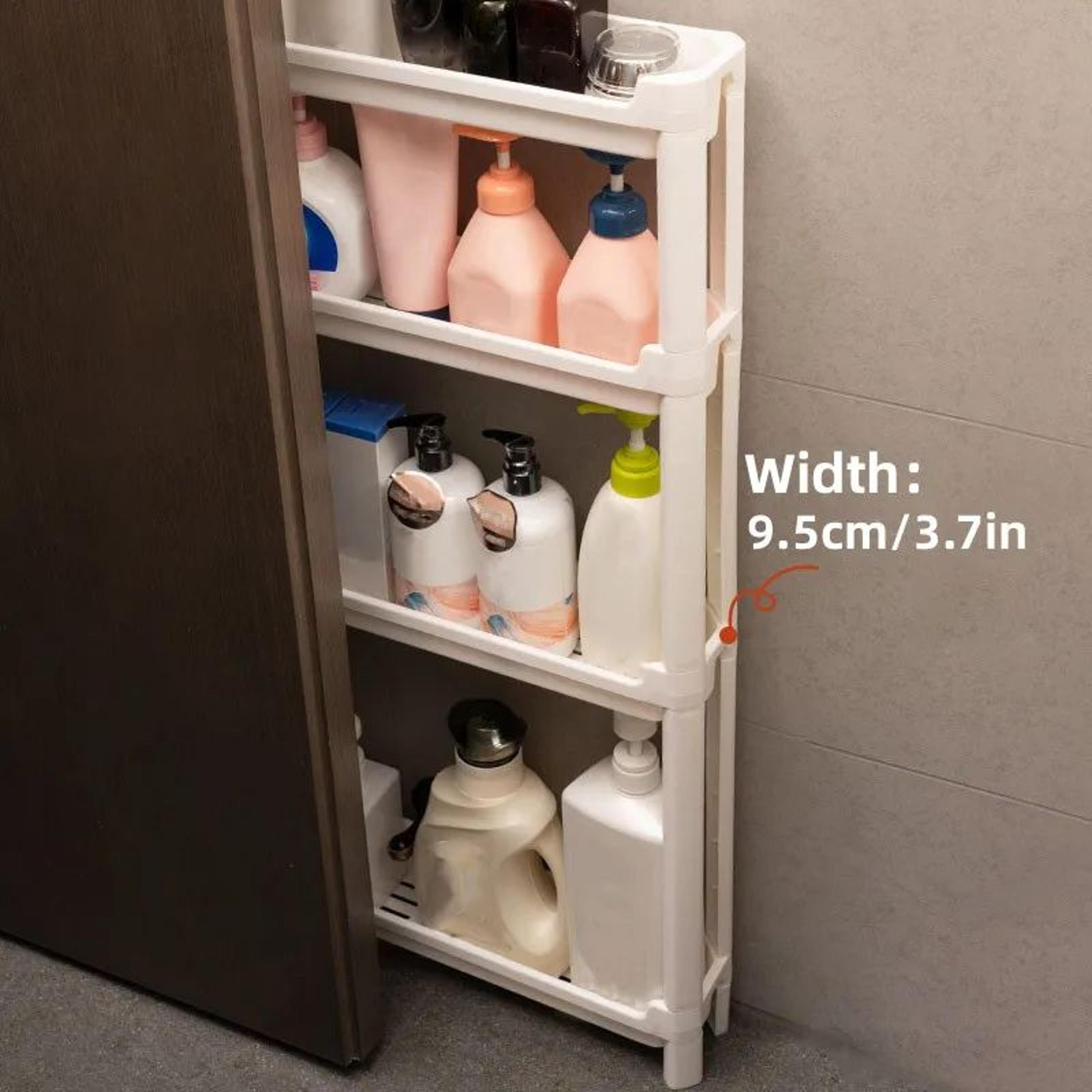 SlimSlide Behind Door Storage Cabinet Trolley For Bathroom And Kitchen 4