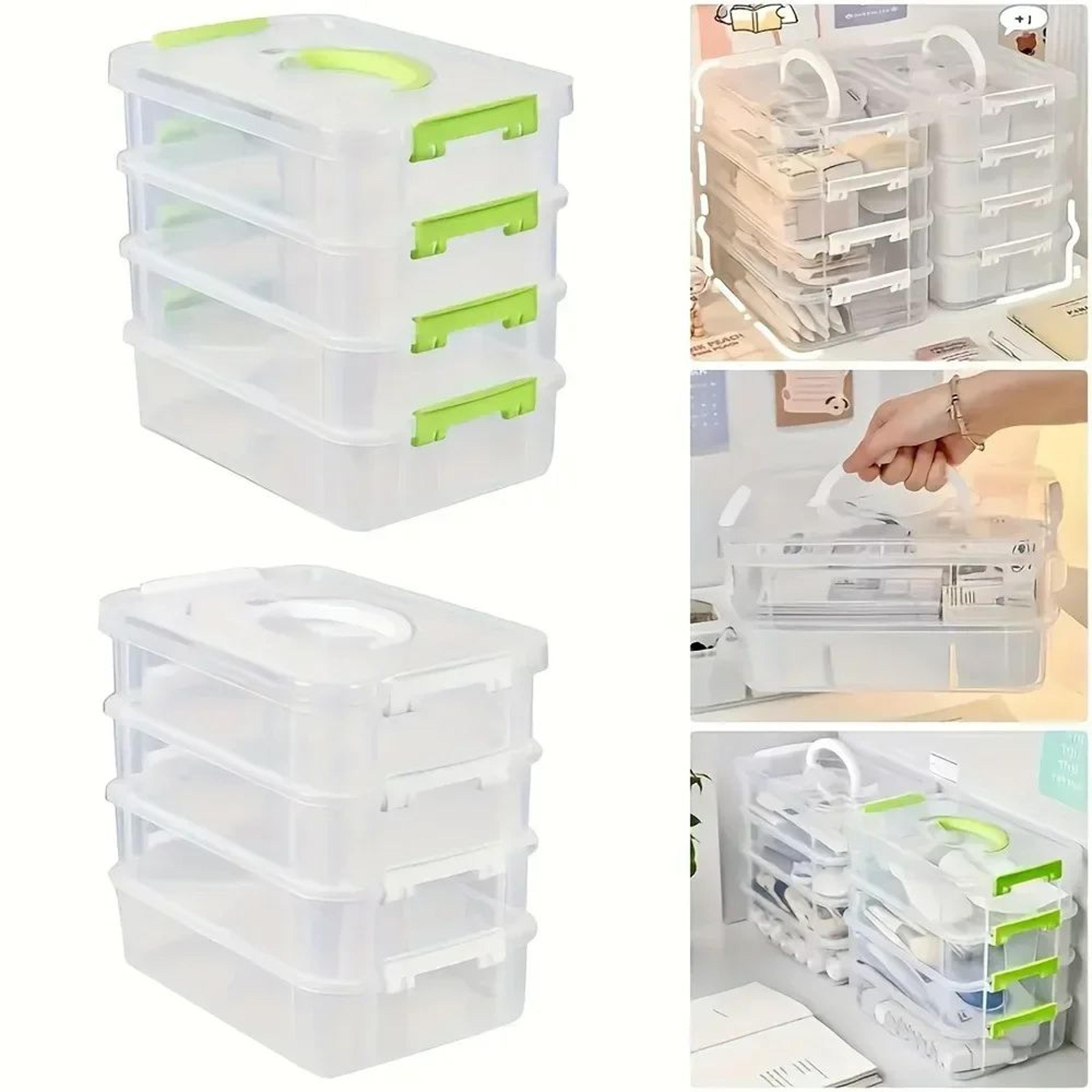 ClearStack Multi Layer Transparent Storage Box With Grid Drawers For Toys And Tools 4