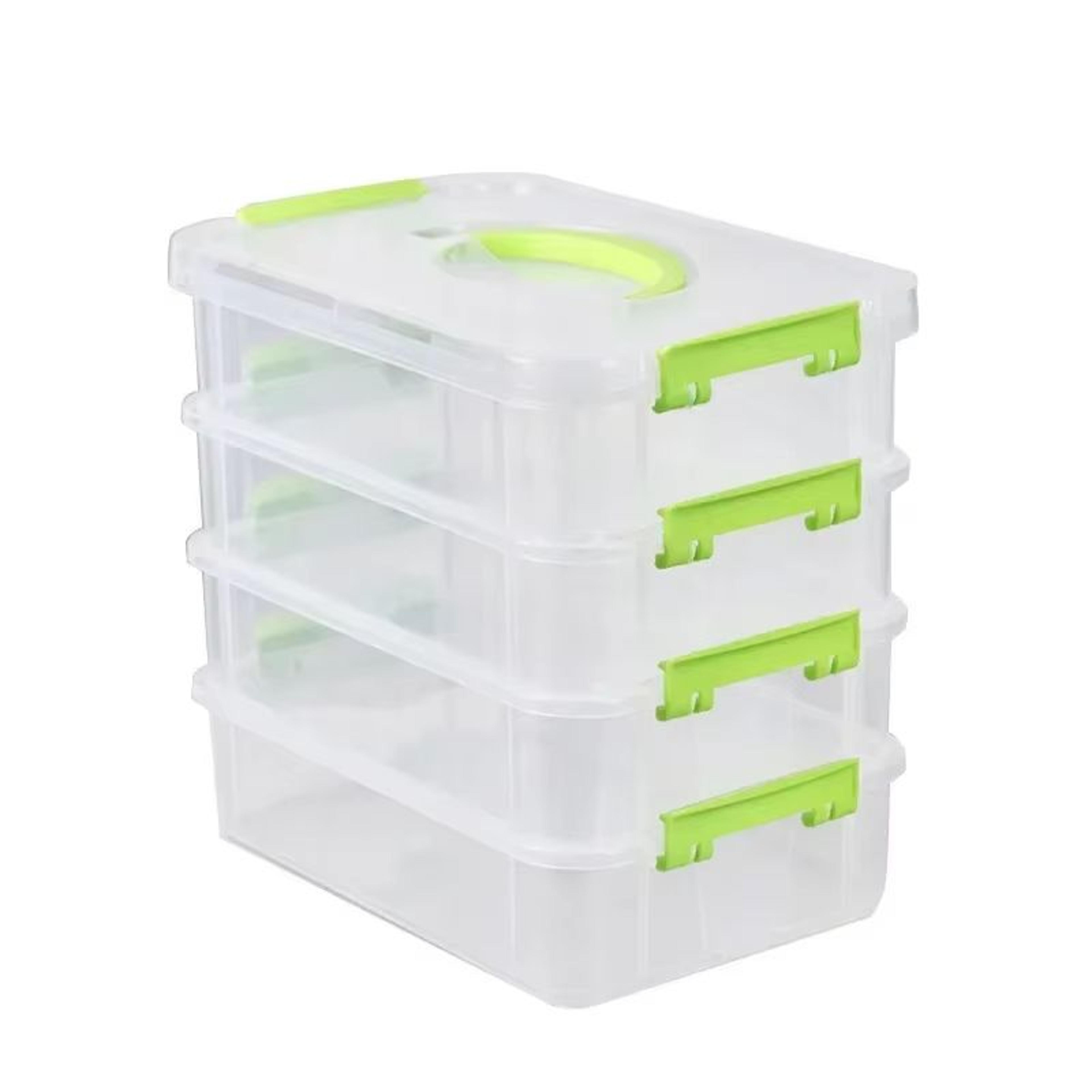 ClearStack Multi Layer Transparent Storage Box With Grid Drawers For Toys And Tools 7