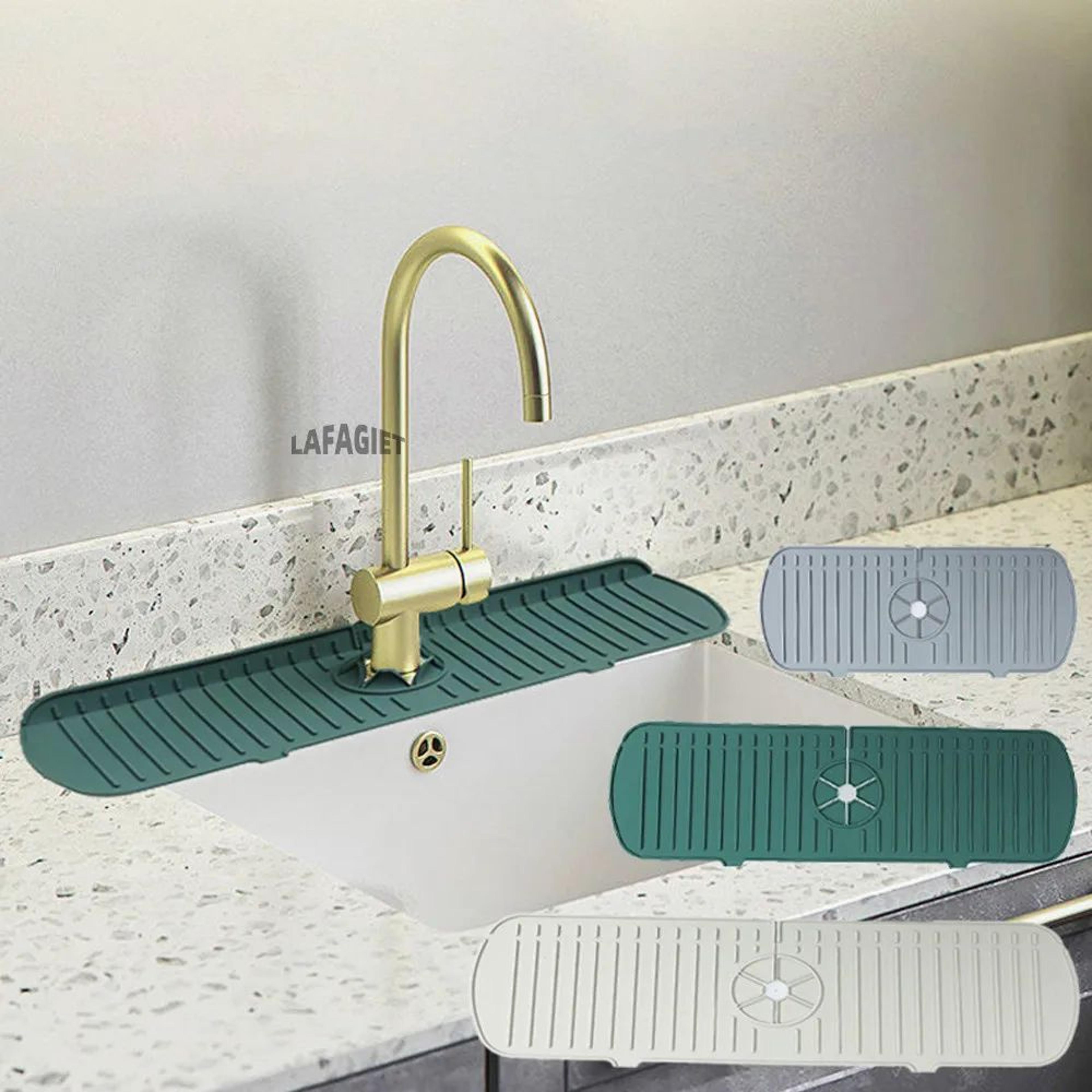 splashguard silicone faucet drain mat for kitchen and bathroom sink