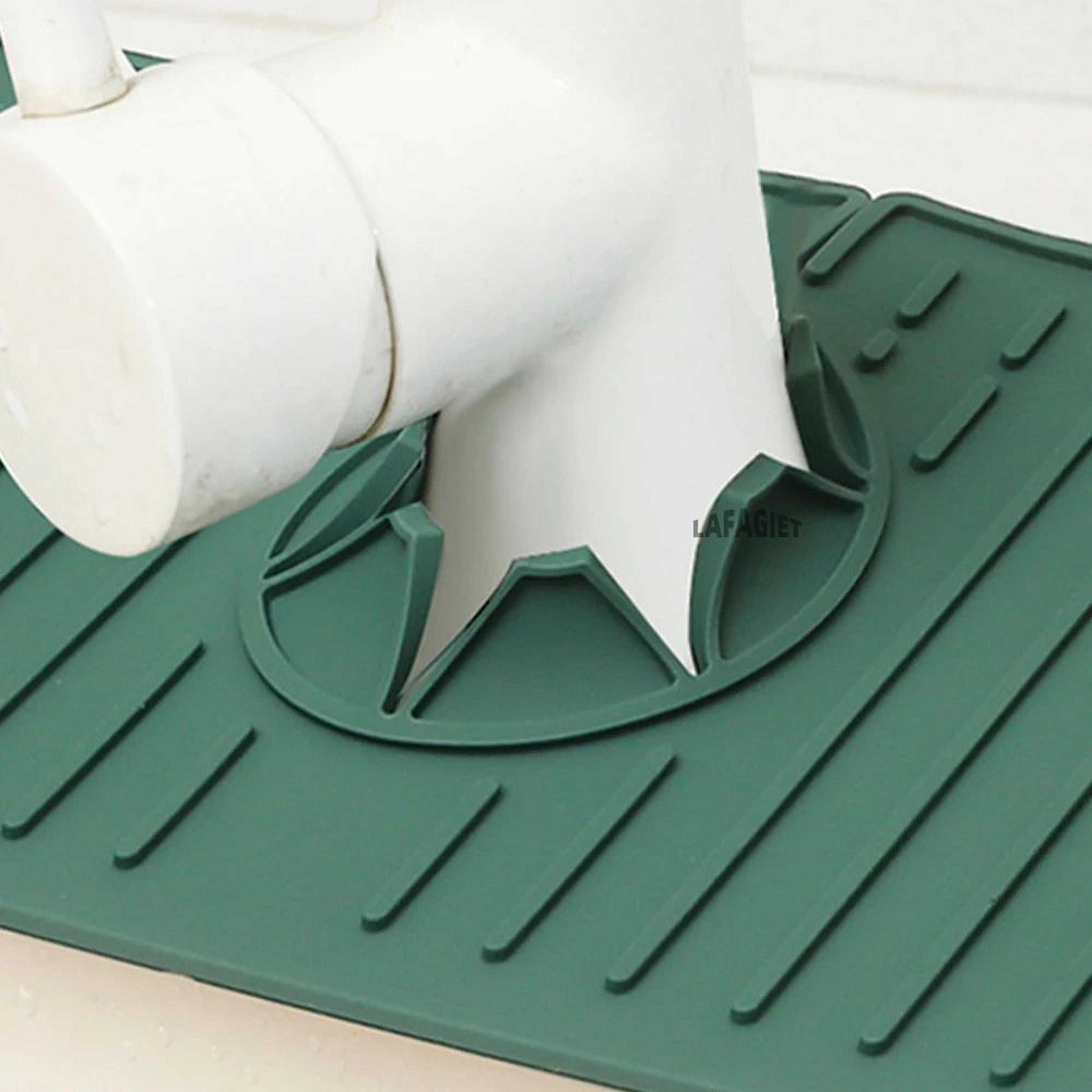 SplashGuard Silicone Faucet Drain Mat For Kitchen And Bathroom Sink 5