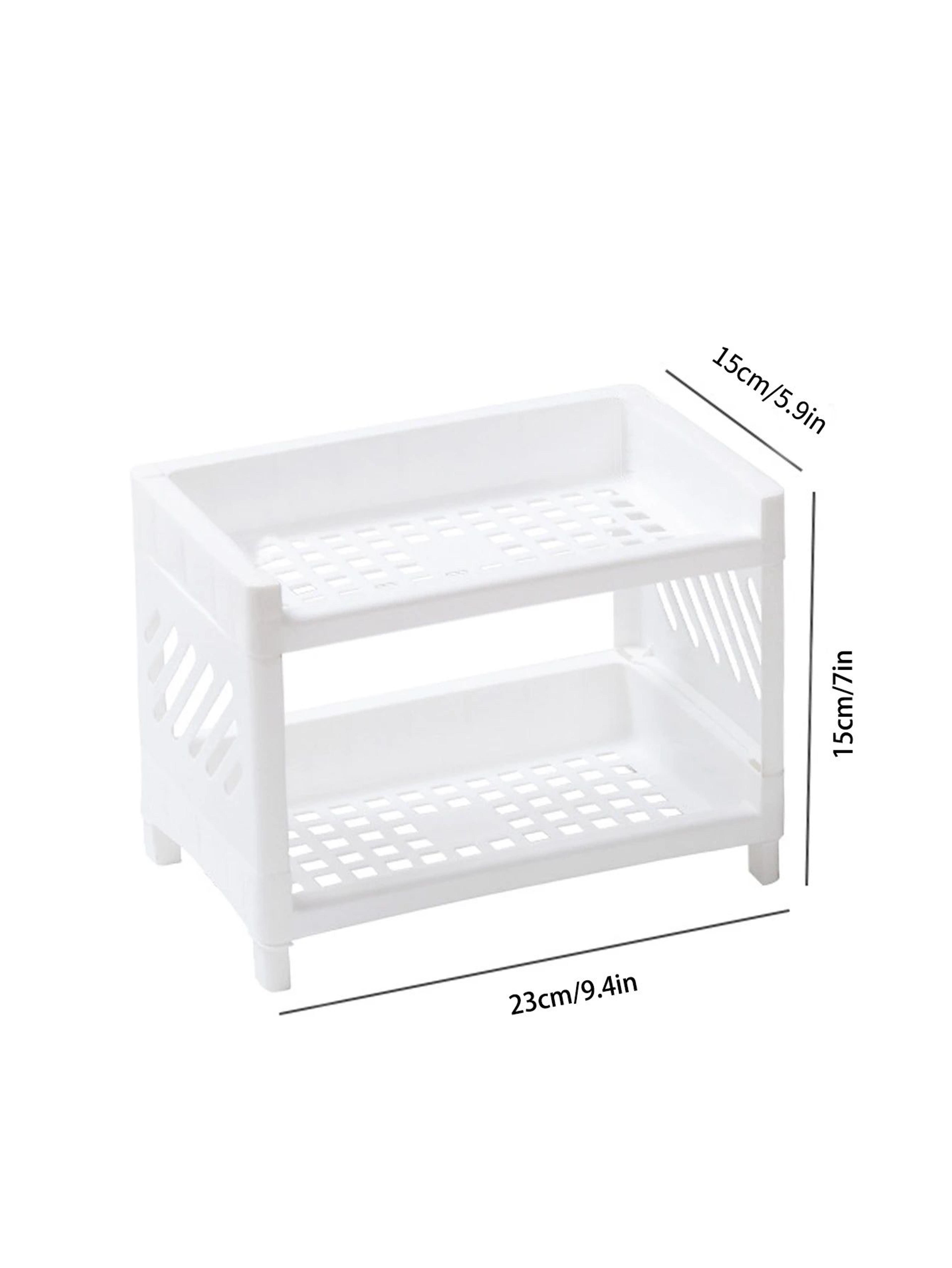 Minimalist Double Layer Desktop Storage Rack Plastic Organizer Shelf 1