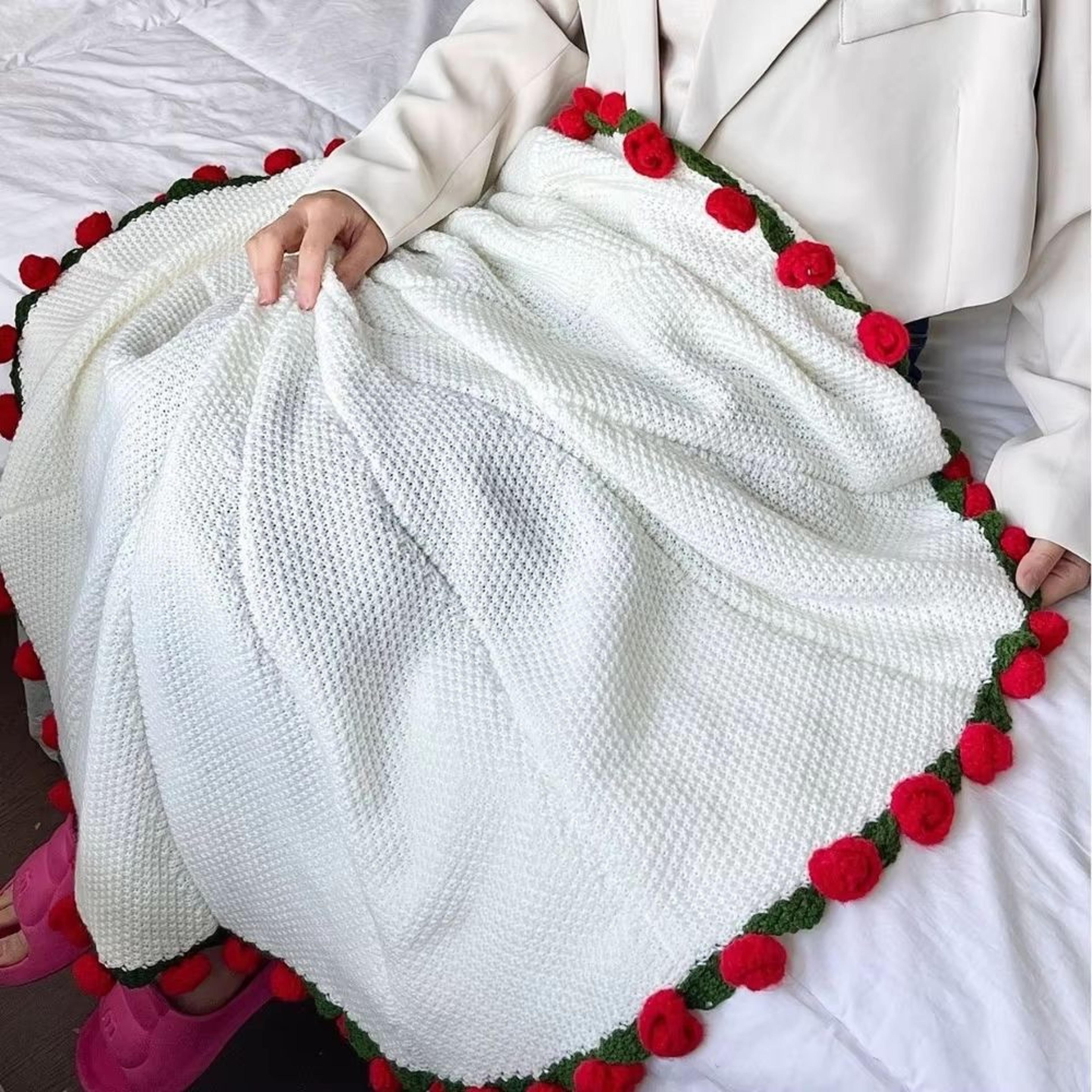 Floral Bouquet Knit Blanket Soft Lightweight Decorative Throw Gift 1