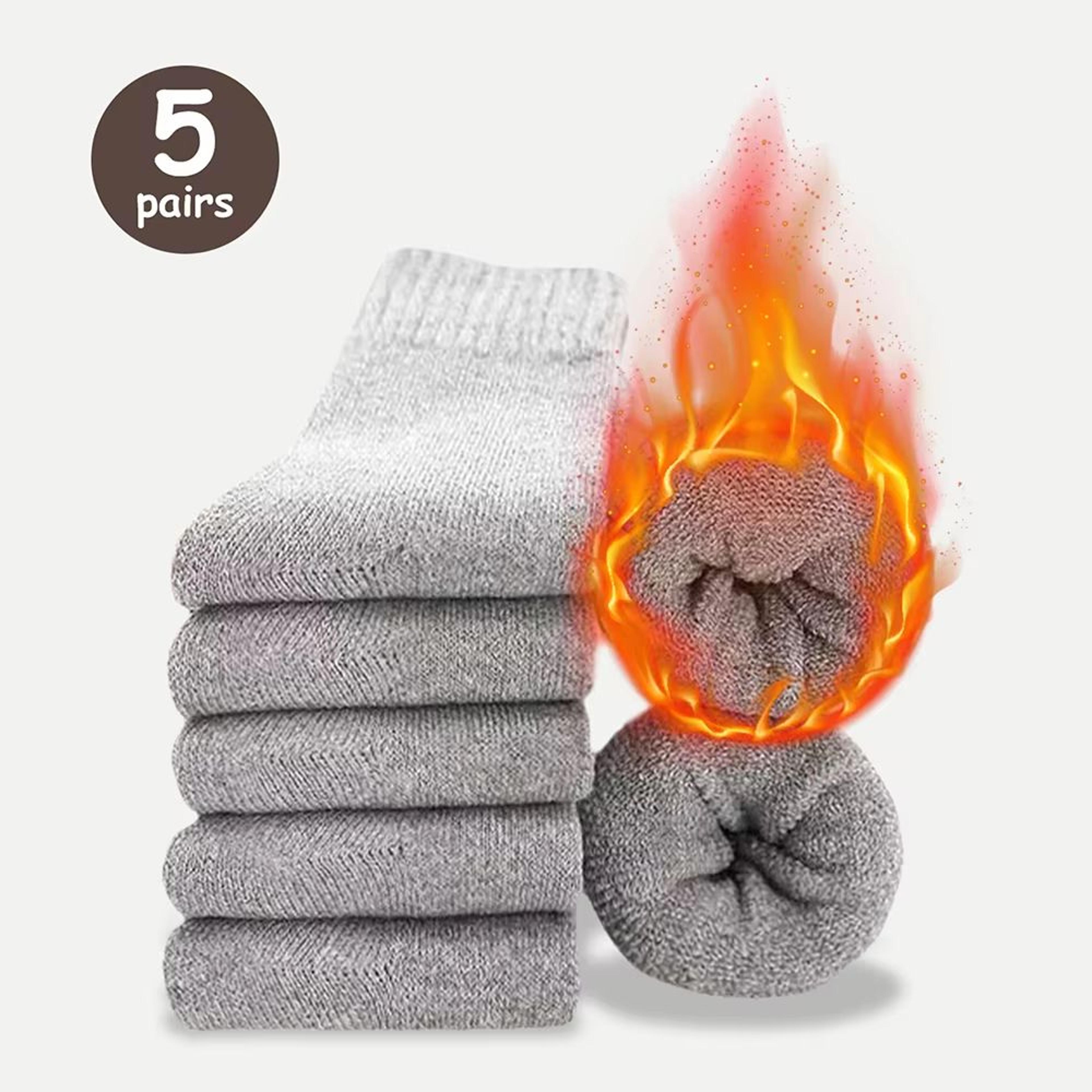 Mens Thick Thermal Socks Mid Calf Warm Cushion Boot Socks 3 To 5 Pairs 11
