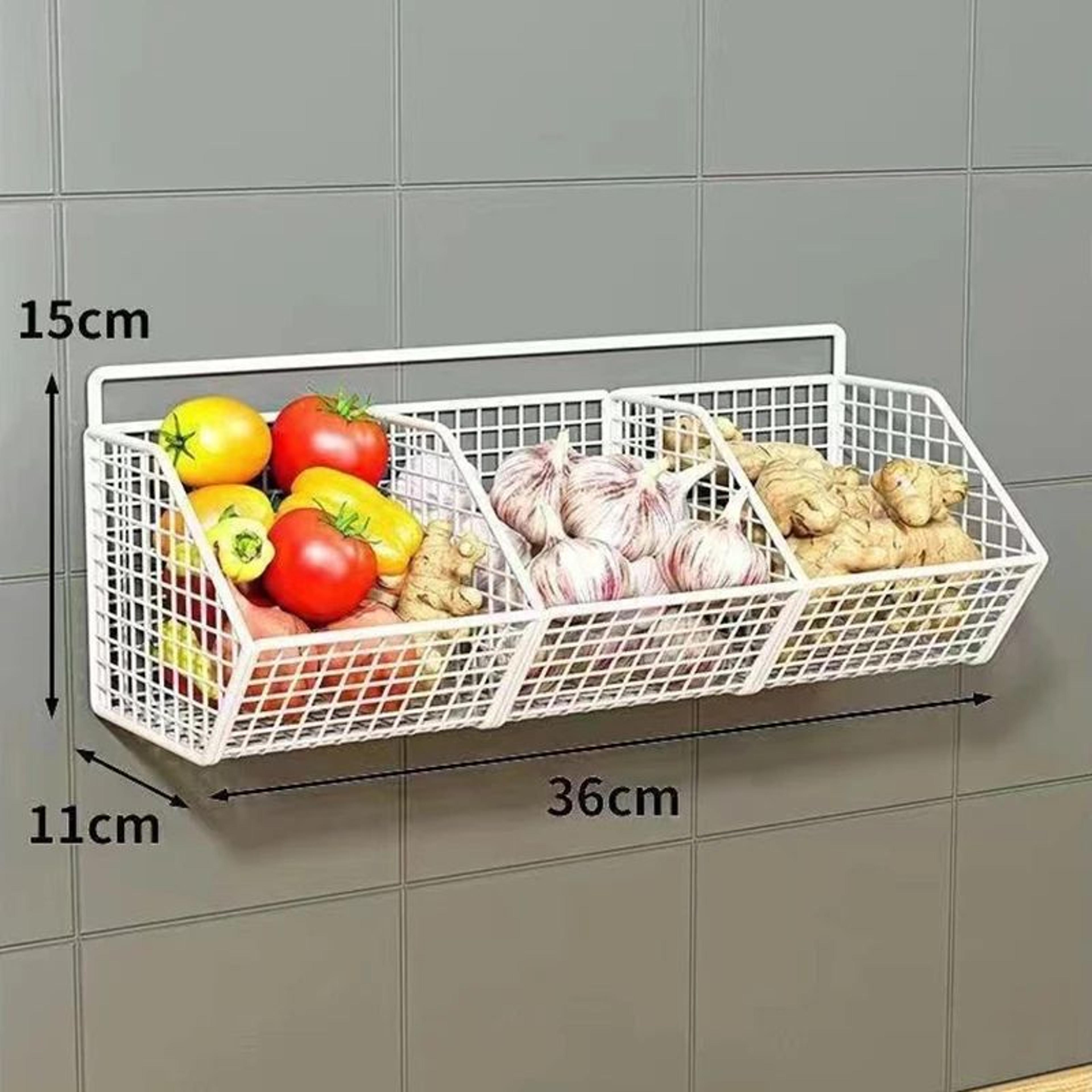 FreshGrid Wall Mounted Wire Basket Organizer For Fruits Vegetables And Kitchen Storage 3