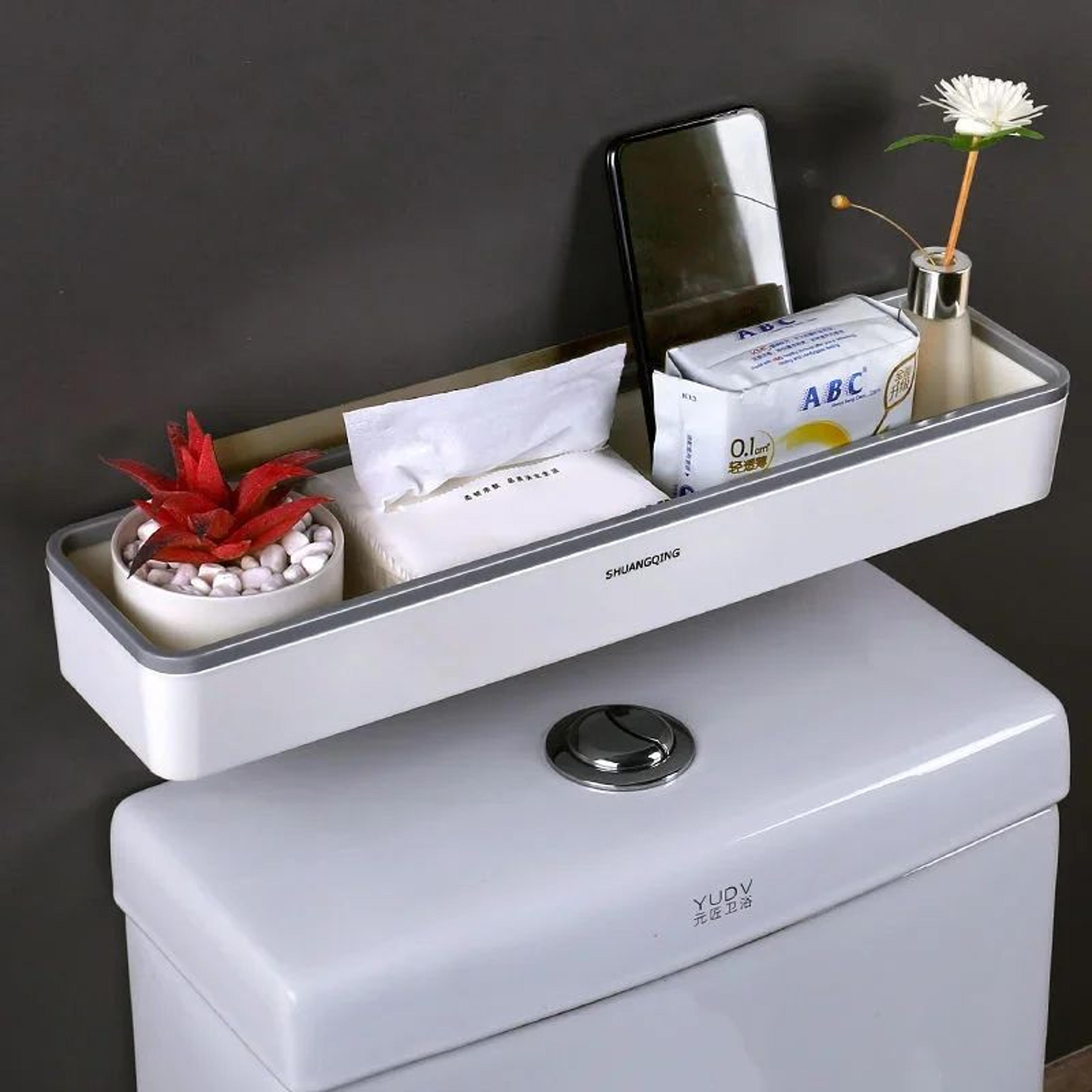 SpaceLift No Drill Over Toilet Storage Rack Wall Mounted Bathroom Organizer 5