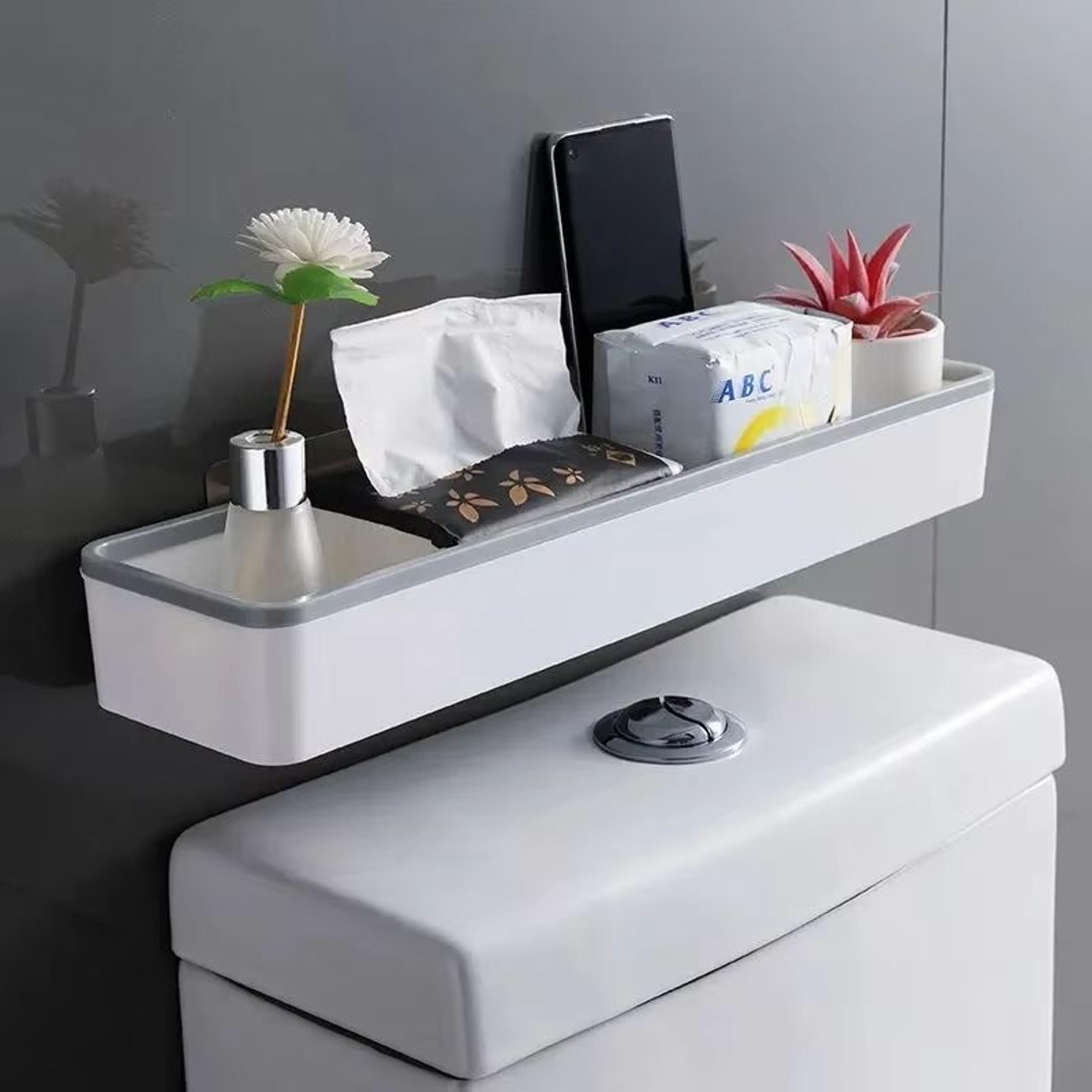 SpaceLift No Drill Over Toilet Storage Rack Wall Mounted Bathroom Organizer 6