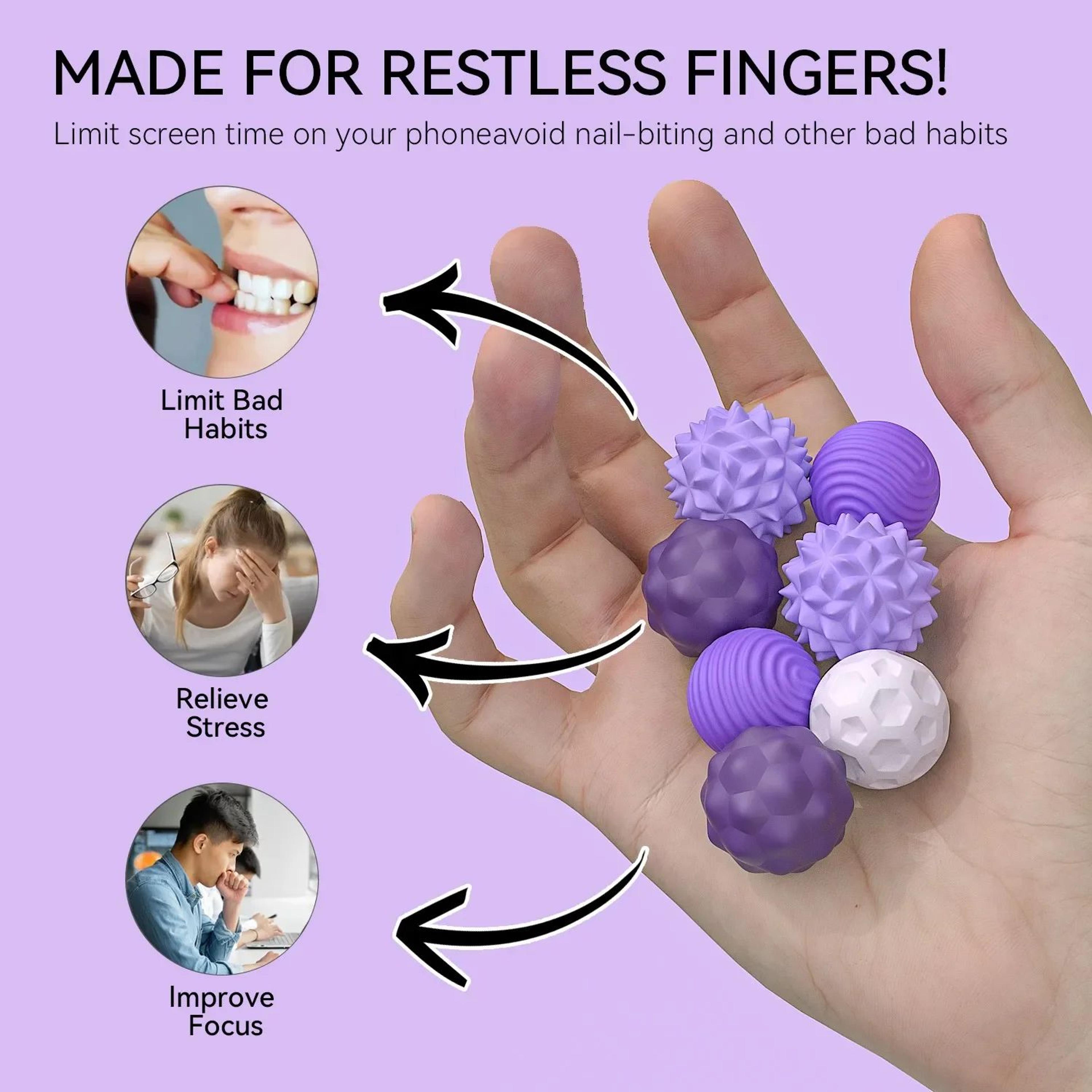 Magnetic Sensory Fidget Balls Silicone Stress Relief Calming Toy Set 5