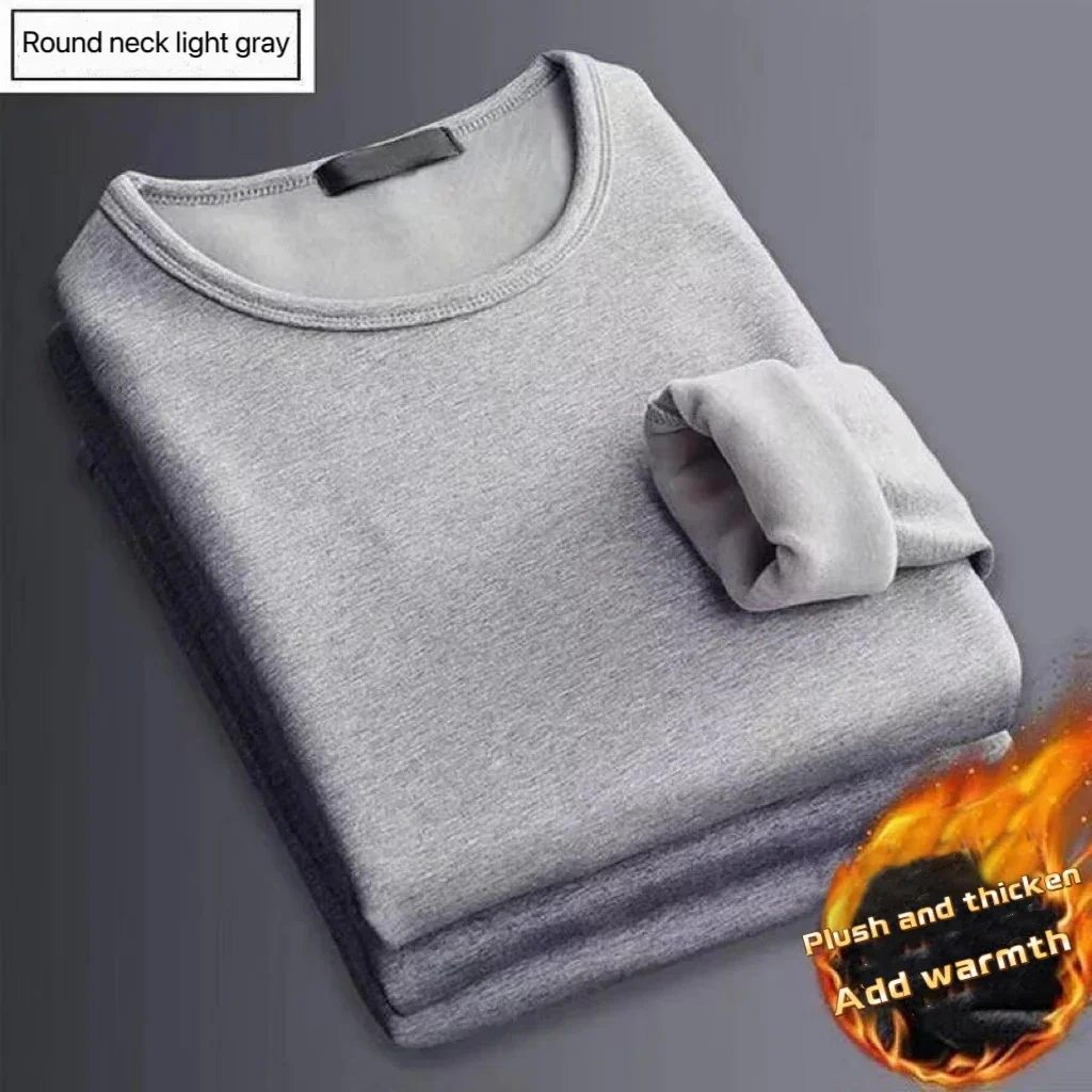 WarmCore Velvet Thermal Long Sleeve Shirt For Men Winter Base Layer M5XL 1