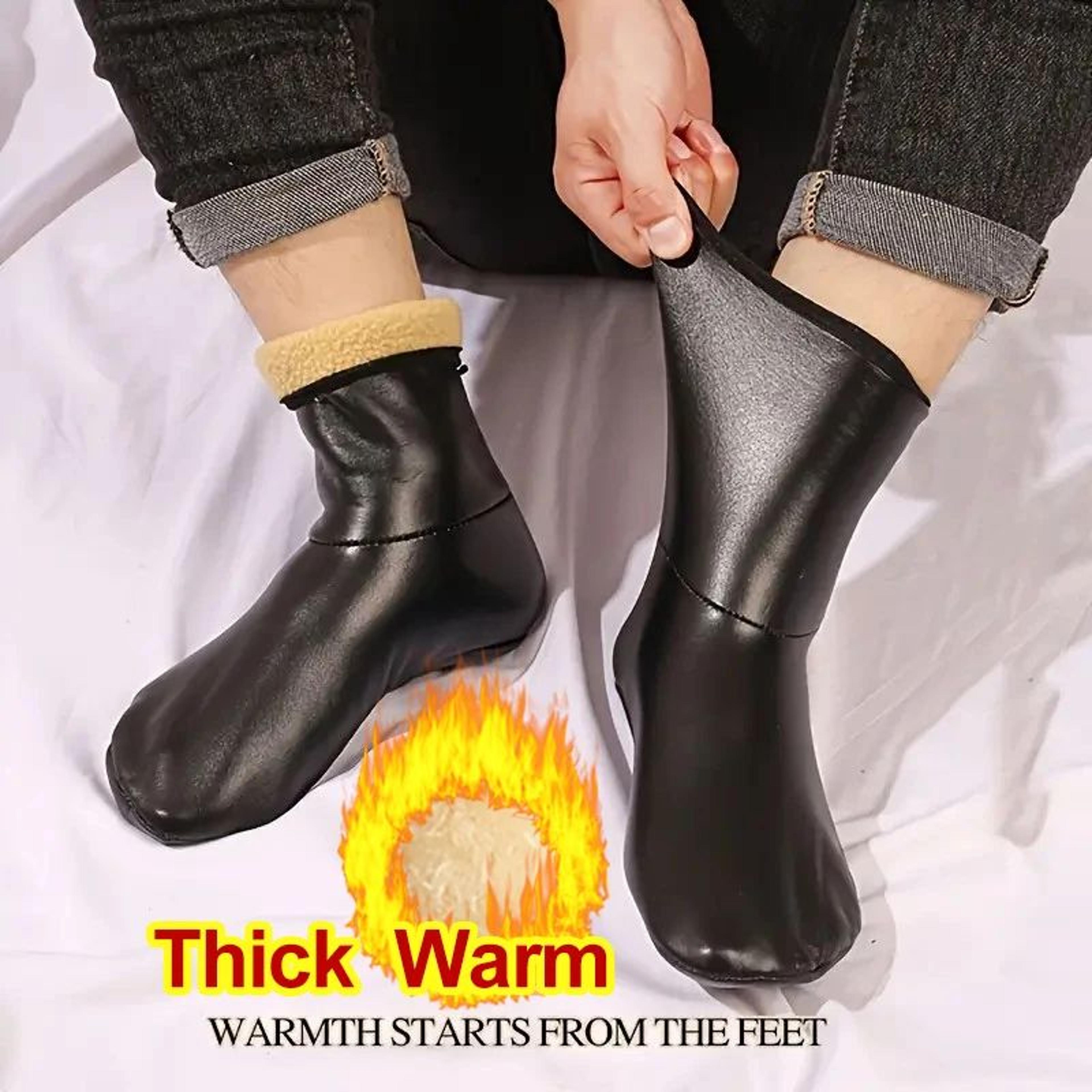 thermal plush winter socks for men and women anti slip indoor outdoor cold weather socks