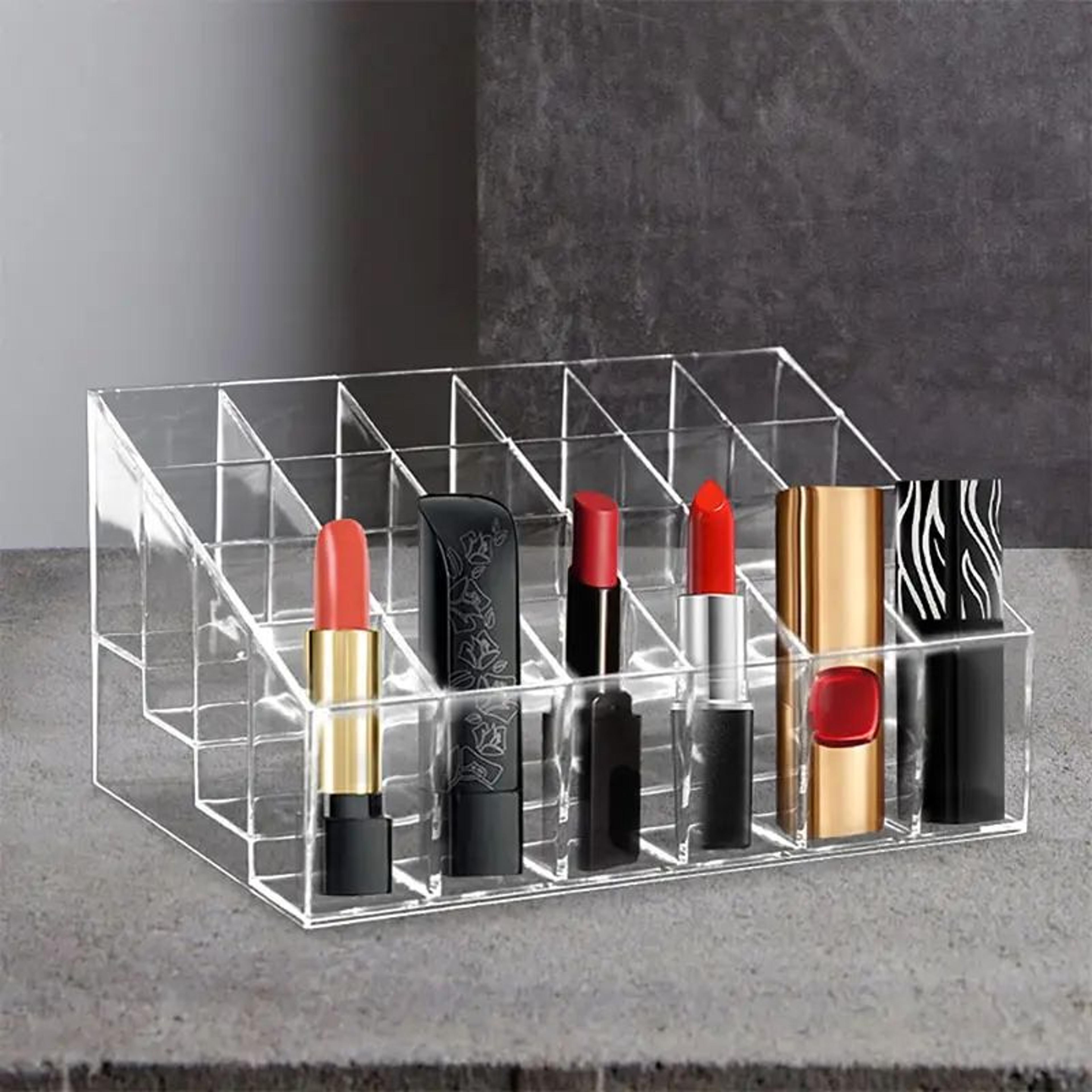 24 Grid Acrylic Lipstick Organizer Clear Makeup Storage Display Holder 4