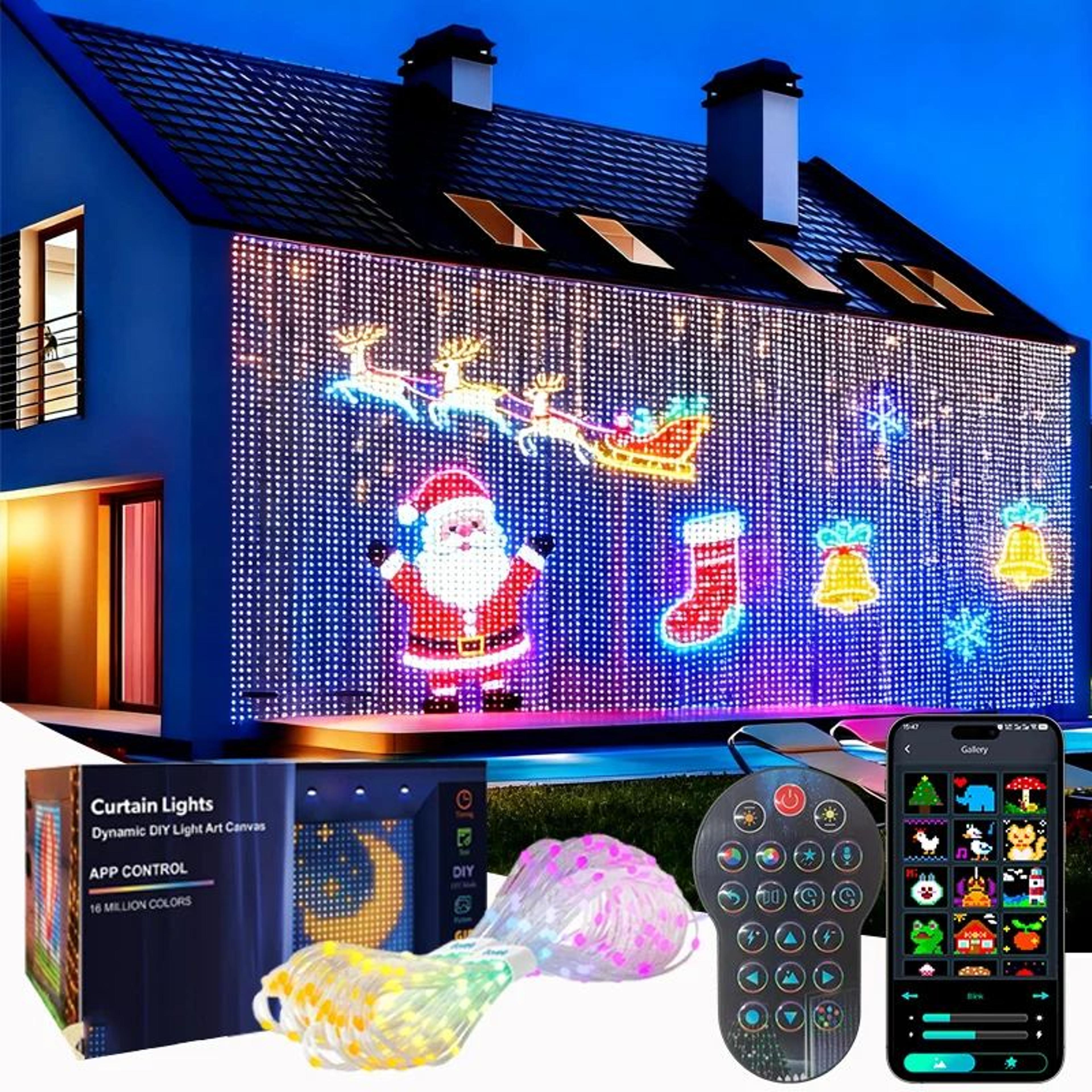 Smart LED Curtain Lights With App Control Music Sync Waterproof DIY Display Lights 0