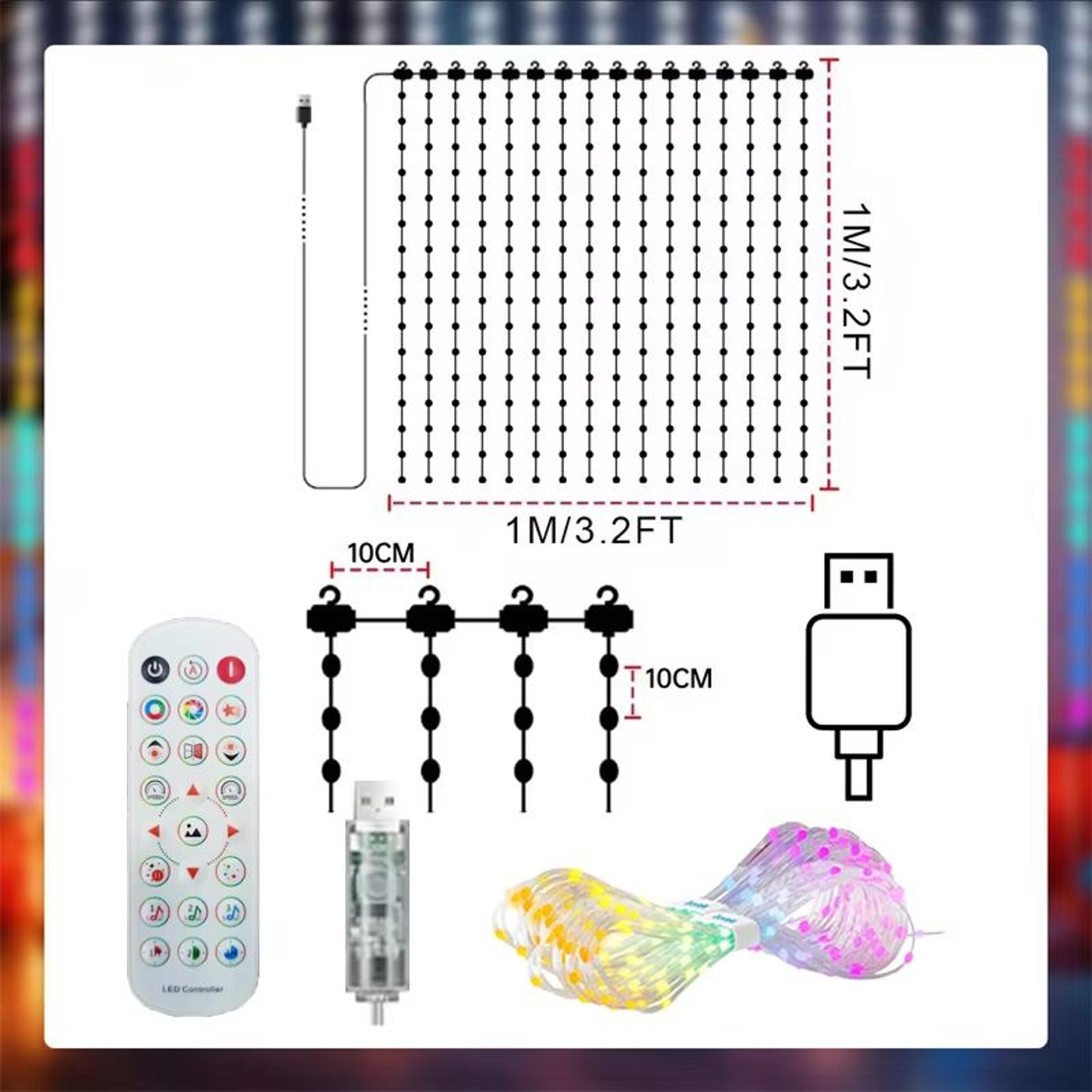Smart LED Curtain Lights With App Control Music Sync Waterproof DIY Display Lights 8