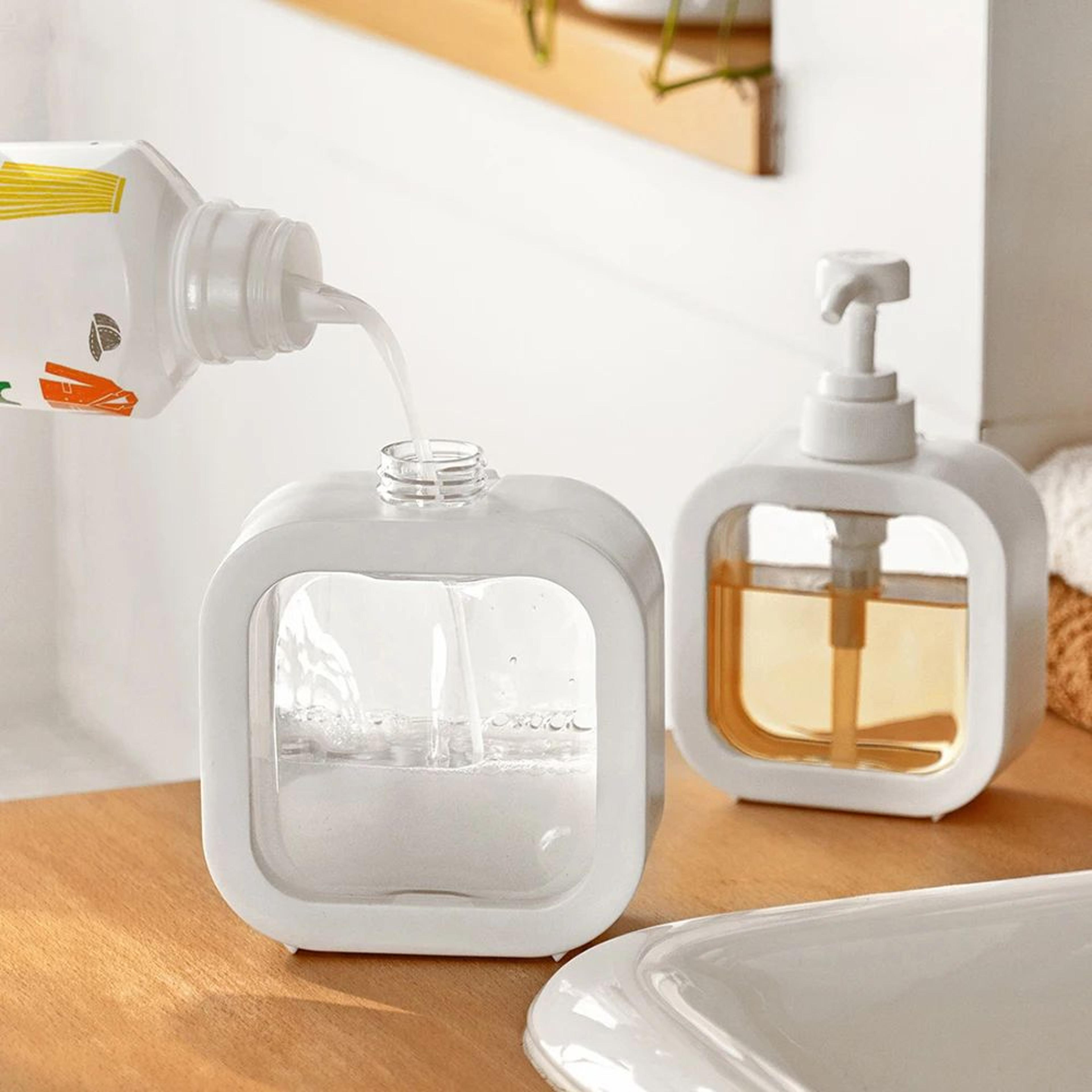 Large Capacity Transparent Soap Dispenser Bottle Leakproof Press Pump Refillable Container 2