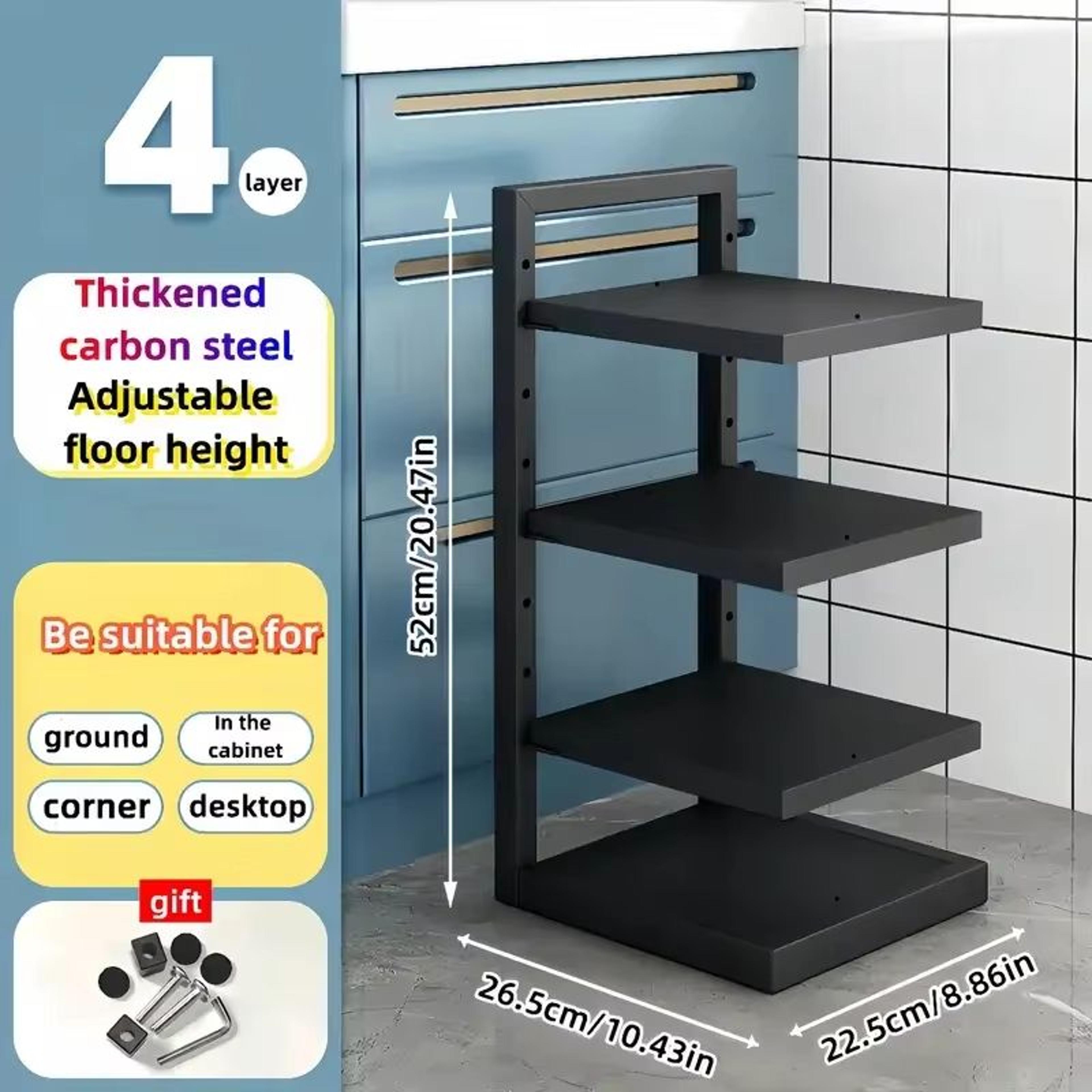Adjustable Stainless Steel Pot Rack Organizer Multi Layer Pan And Lid Storage Stand 13