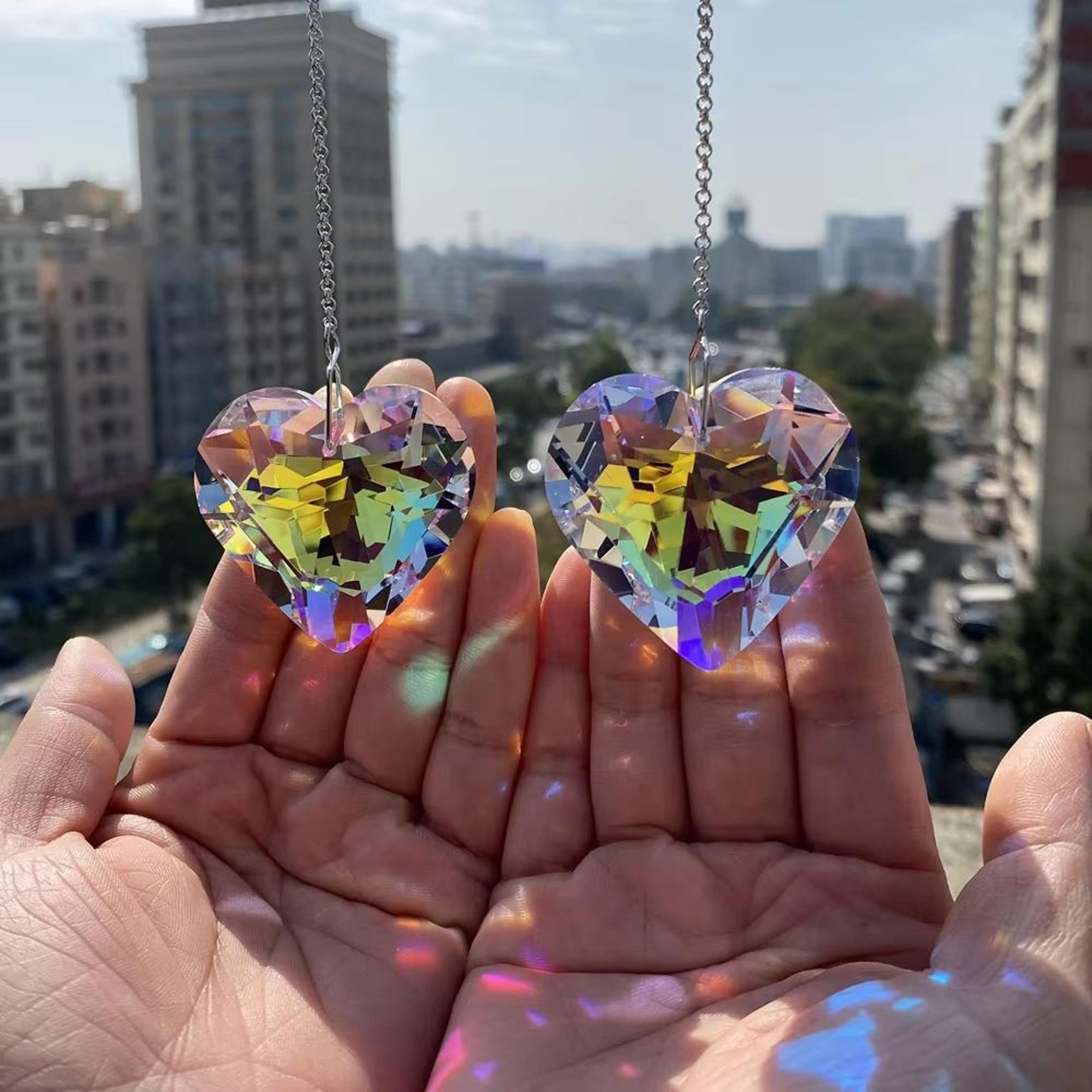 2pcs Crystal Sun Catcher Prism Window Hanging Rainbow Maker Light Reflector Decor 7